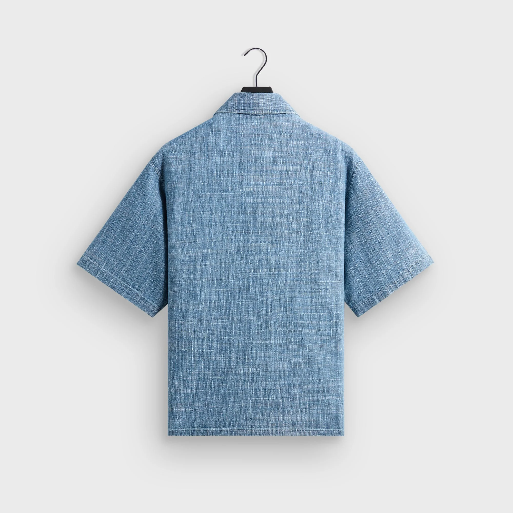 Kith Textured Indigo Paxton Zip Front Shirt - Light Indigo - Image 3