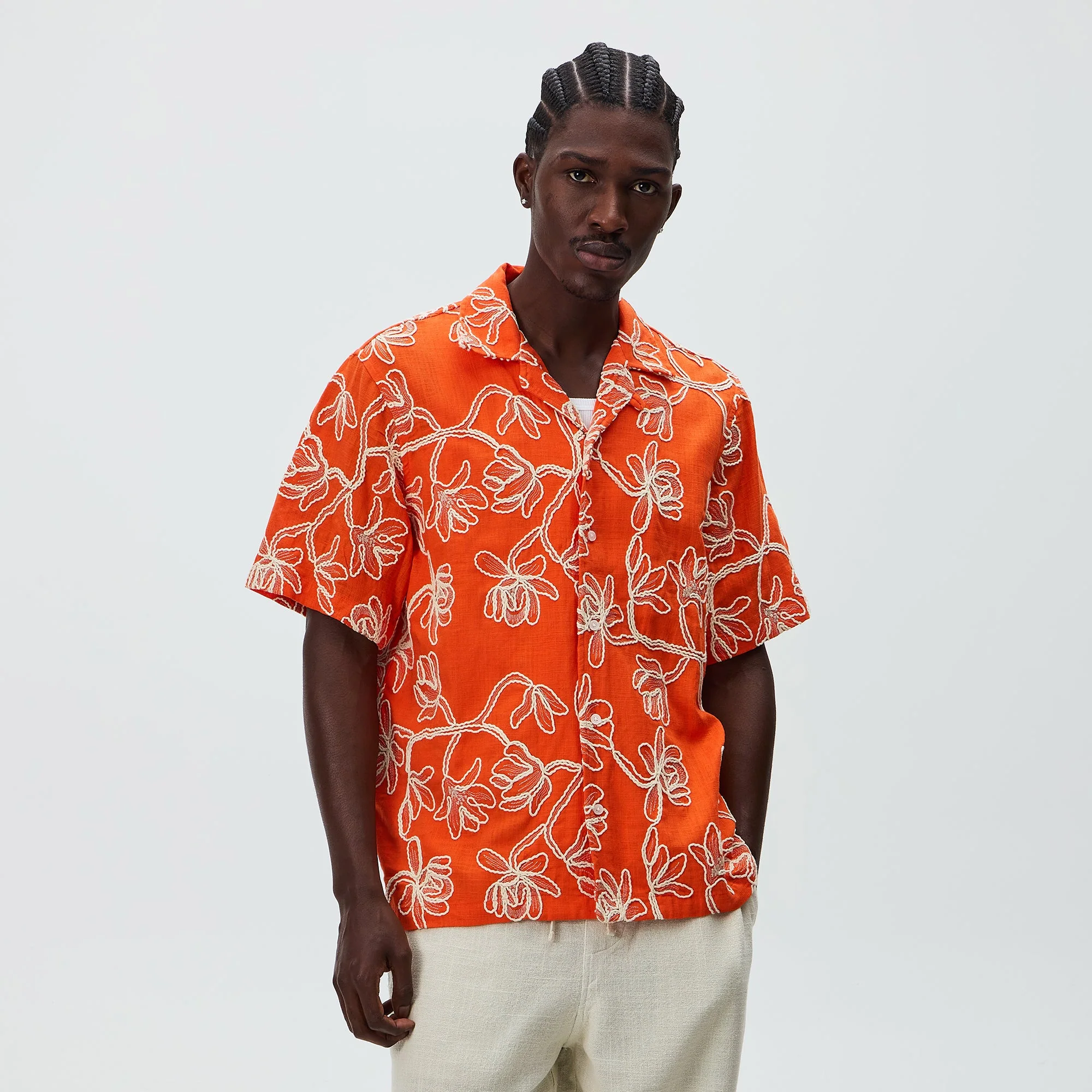Kith Corded Floral Thompson Camp Collar Shirt - Inferno - Image 2
