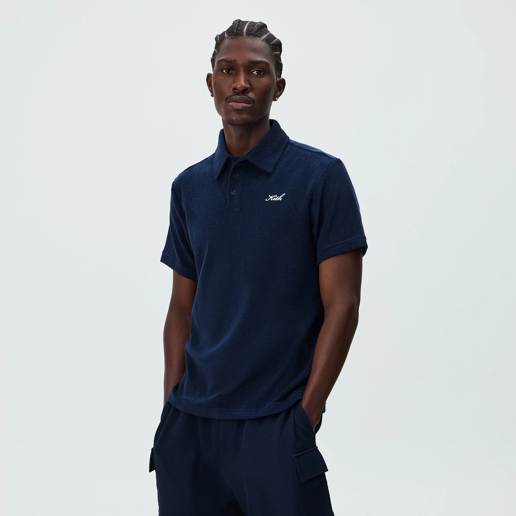 Kith Textured Towel Terry Heathrow Polo - Nocturnal - Image 2
