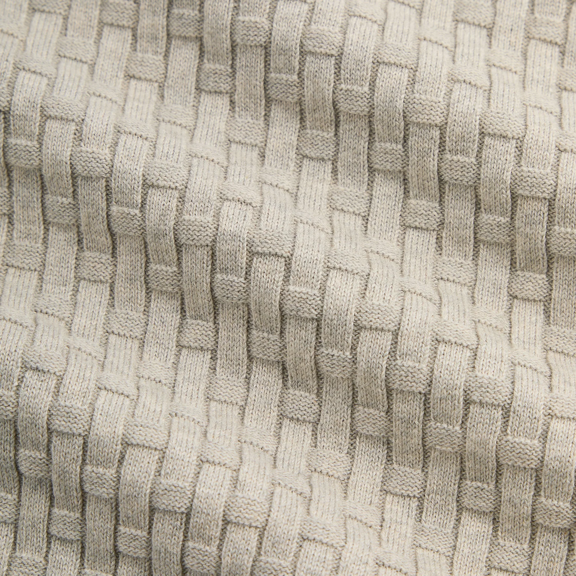 Kith Basket Weave Tilden Polo - Light Heather Grey - Image 5