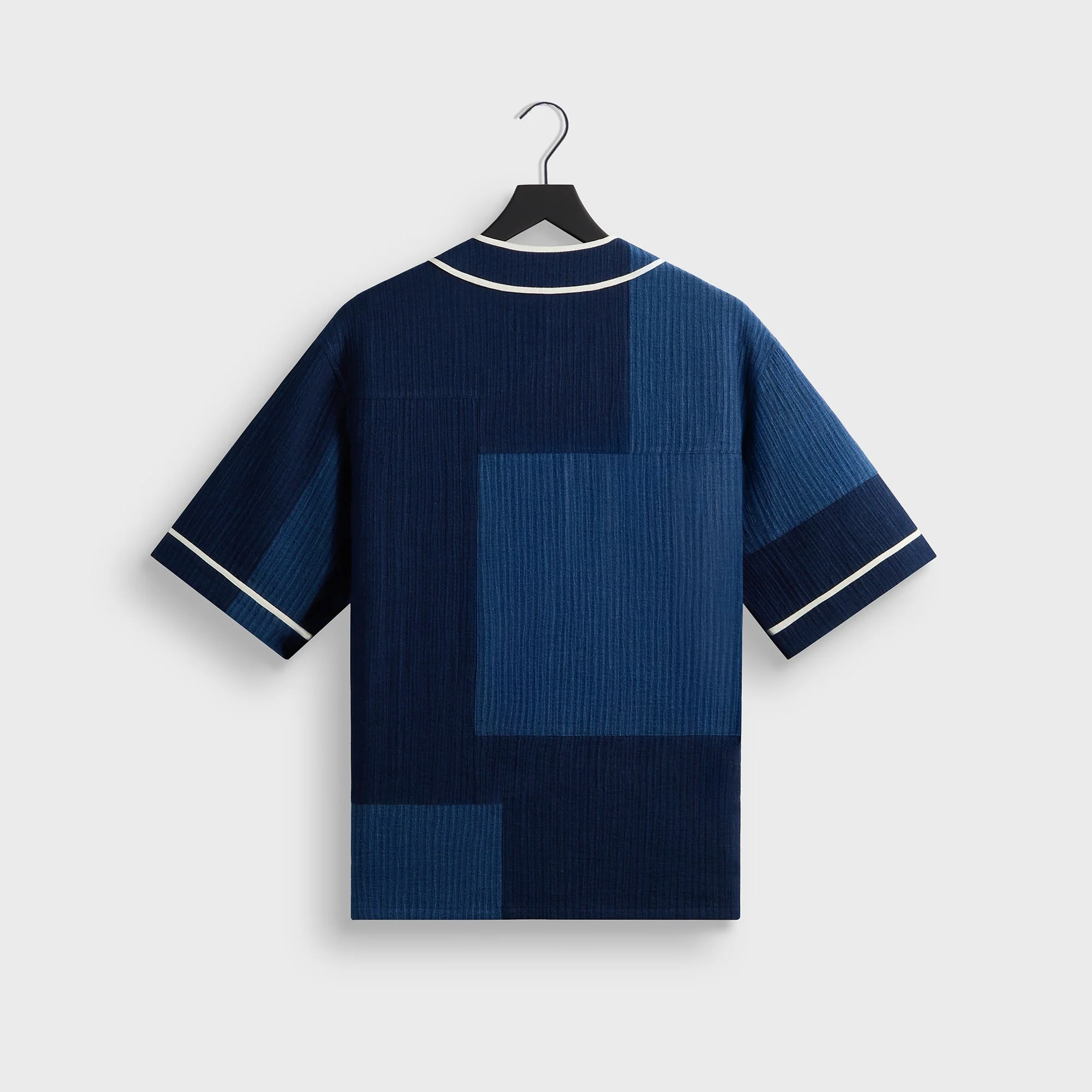 Kith Patchwork Indigo Seersucker Short Sleeve Daley Shirt - Indigo - Image 3