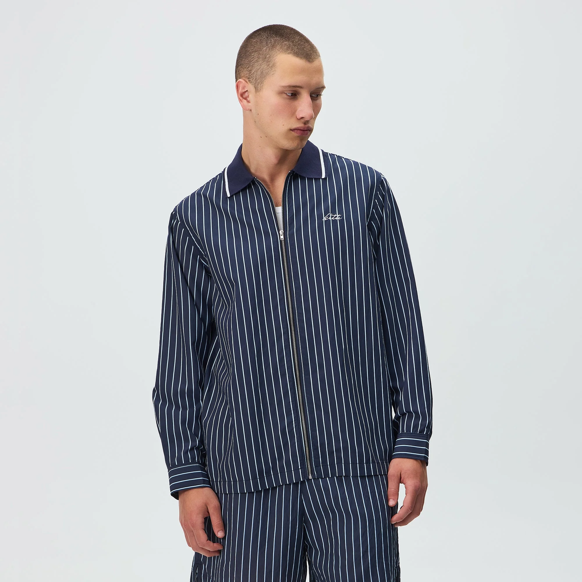 Kith Striped Poplin Long Sleeve Thompson Zip Front Shirt - Blend - Image 2