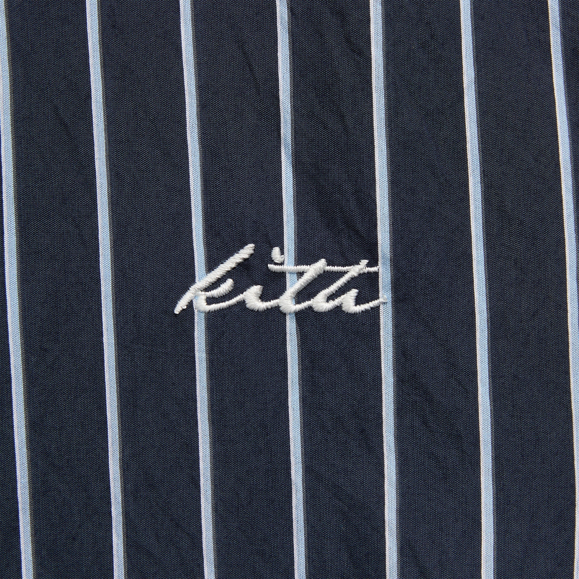 Kith Striped Poplin Long Sleeve Thompson Zip Front Shirt - Blend - Image 4