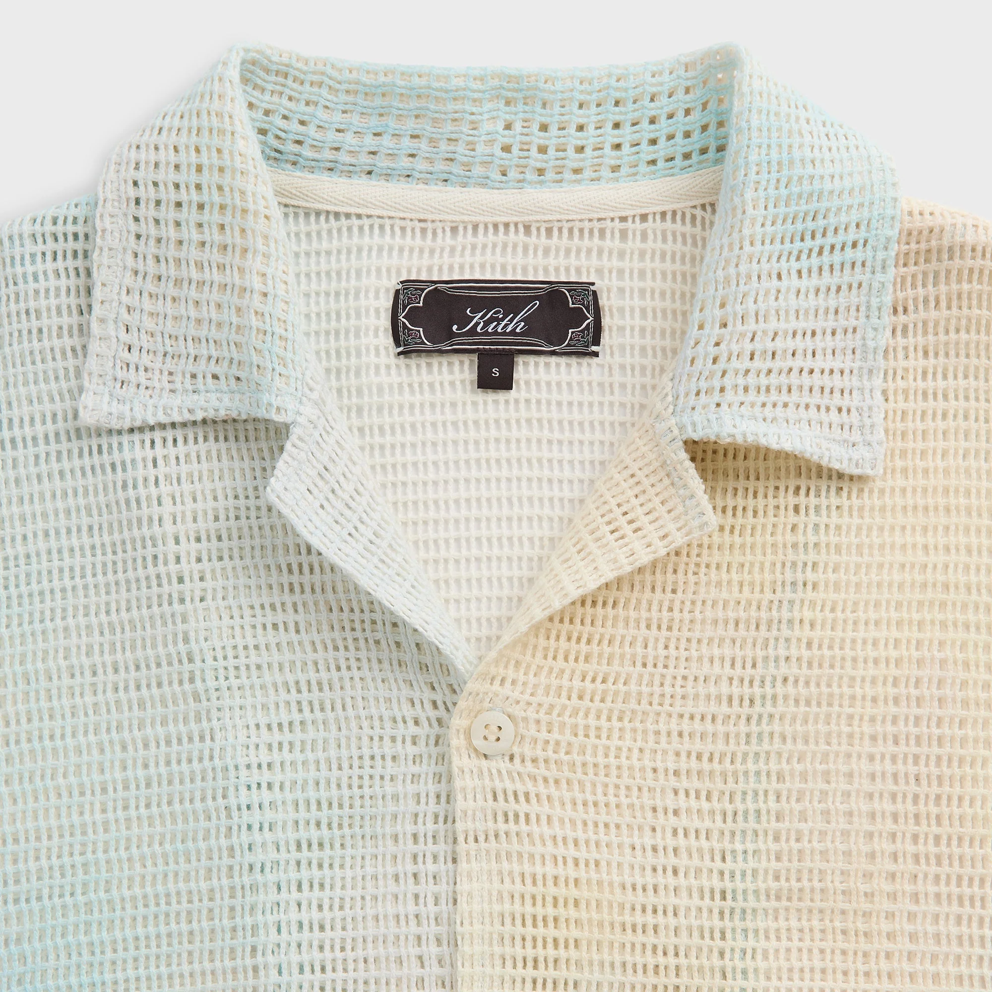 Kith Cloud Dye Cotton Mesh Thompson Camp Collar Shirt - Larimar - Image 4