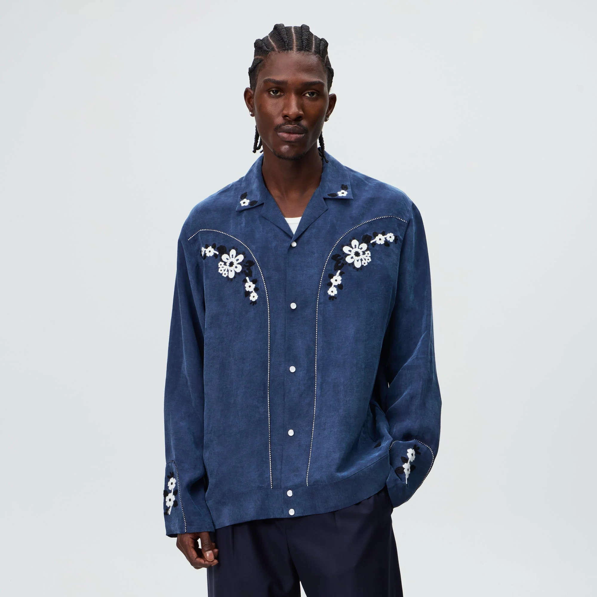 &Kin Cupro Linen Wally Shirt - Nocturnal - Image 2