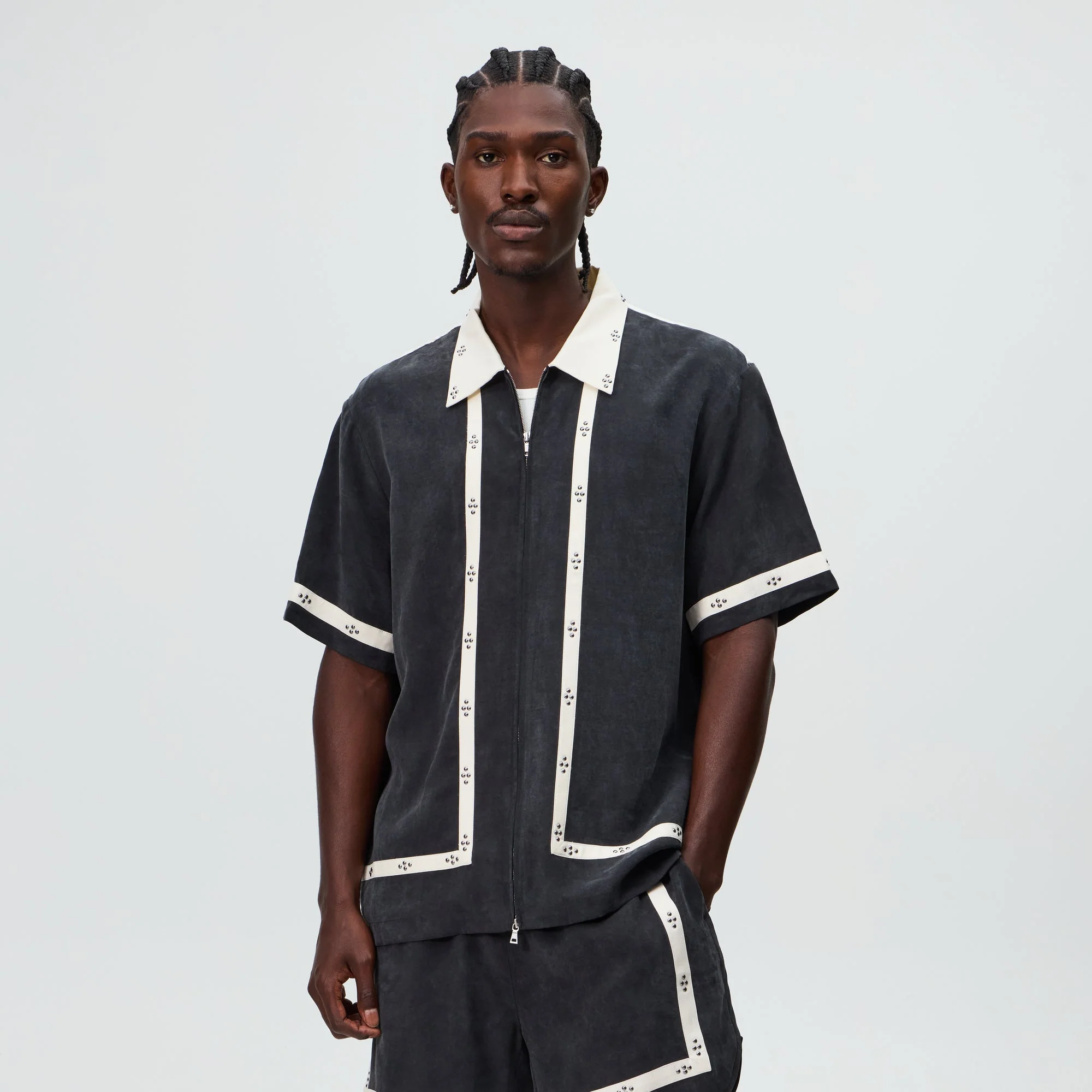 &Kin Cupro Linen Amir Shirt - Black - Image 2