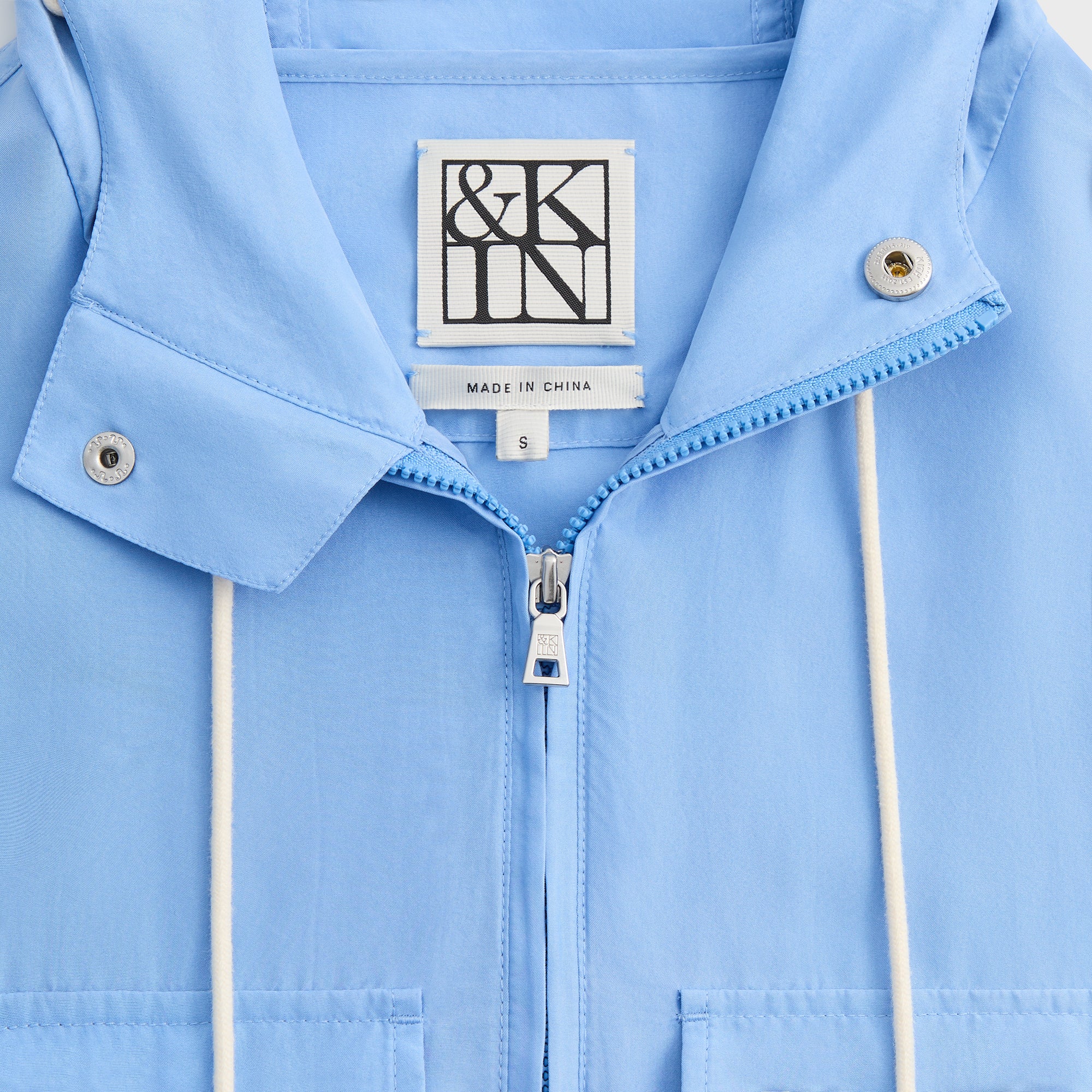 &Kin Washed Silk Habotai Quarter Zip Raj Jacket - Millstream - Image 4
