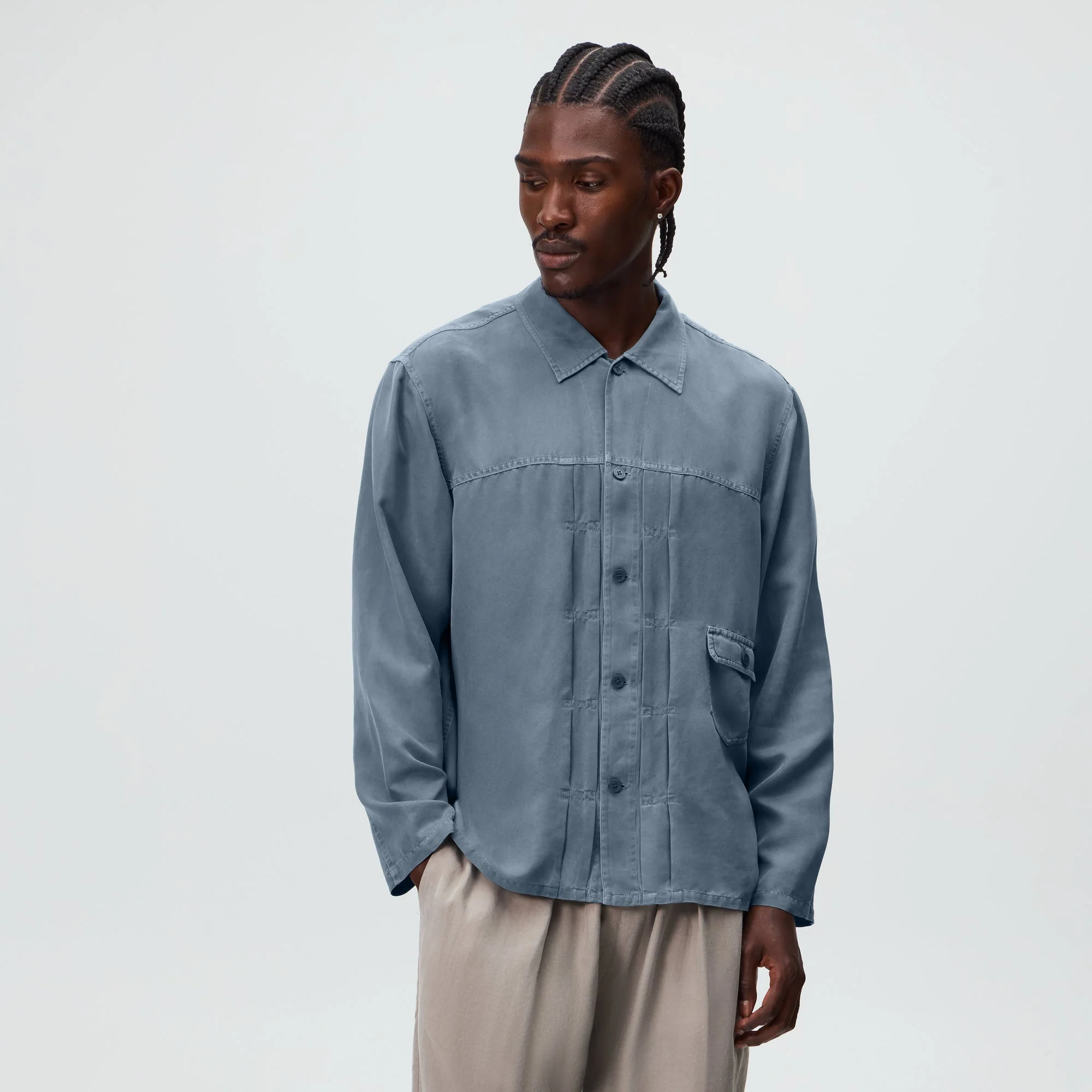 &Kin Garment Dyed Silk Collared Yardley Shirt - Ovation - Image 2