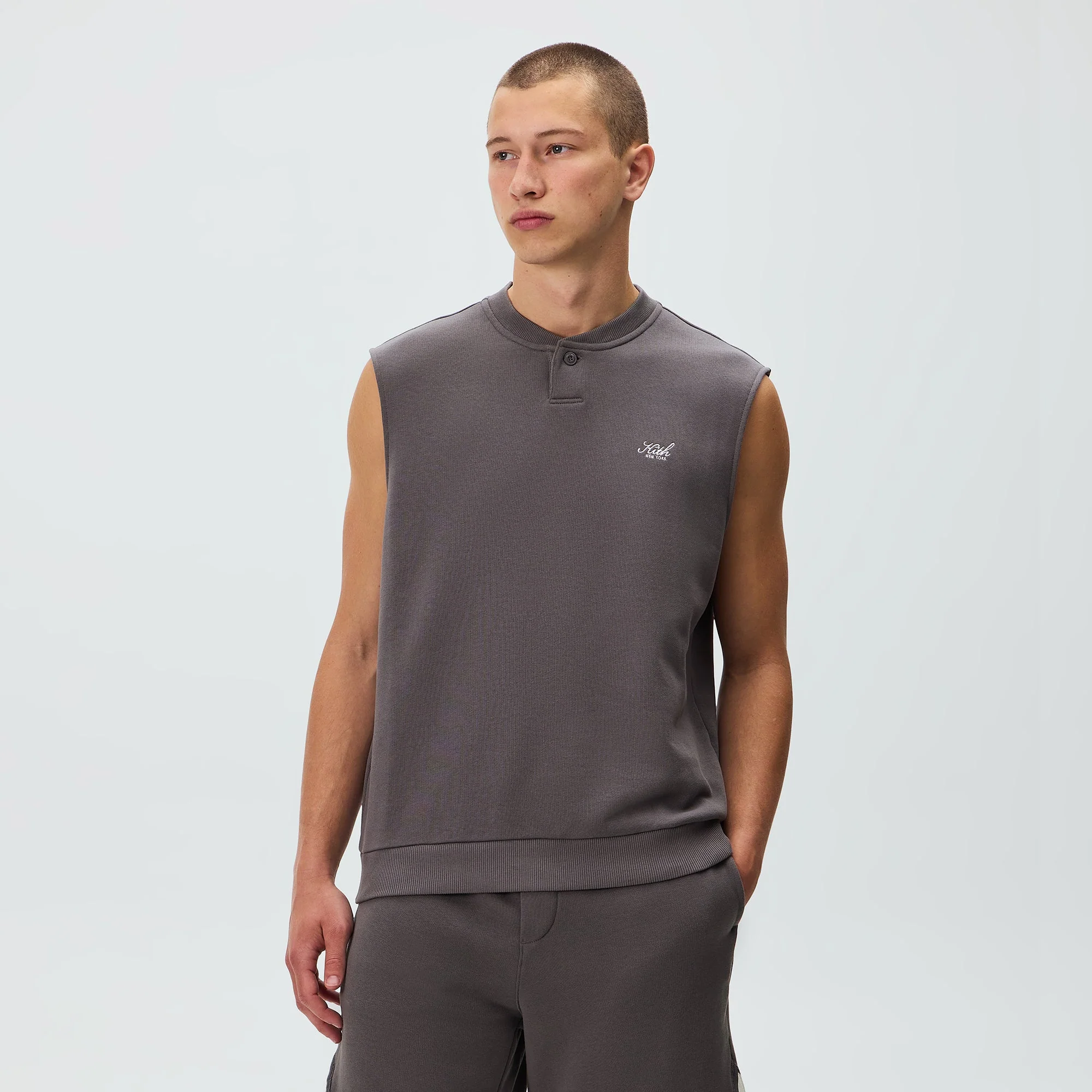Kith Heavy Loop Terry Henley Muscle Tee - Thunder - Image 2