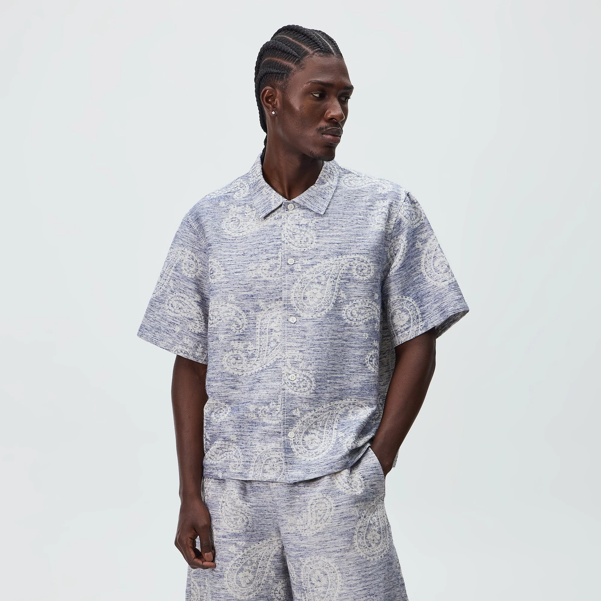 Kith Heathered Paisley Torin Shirt - Light Indigo - Image 2