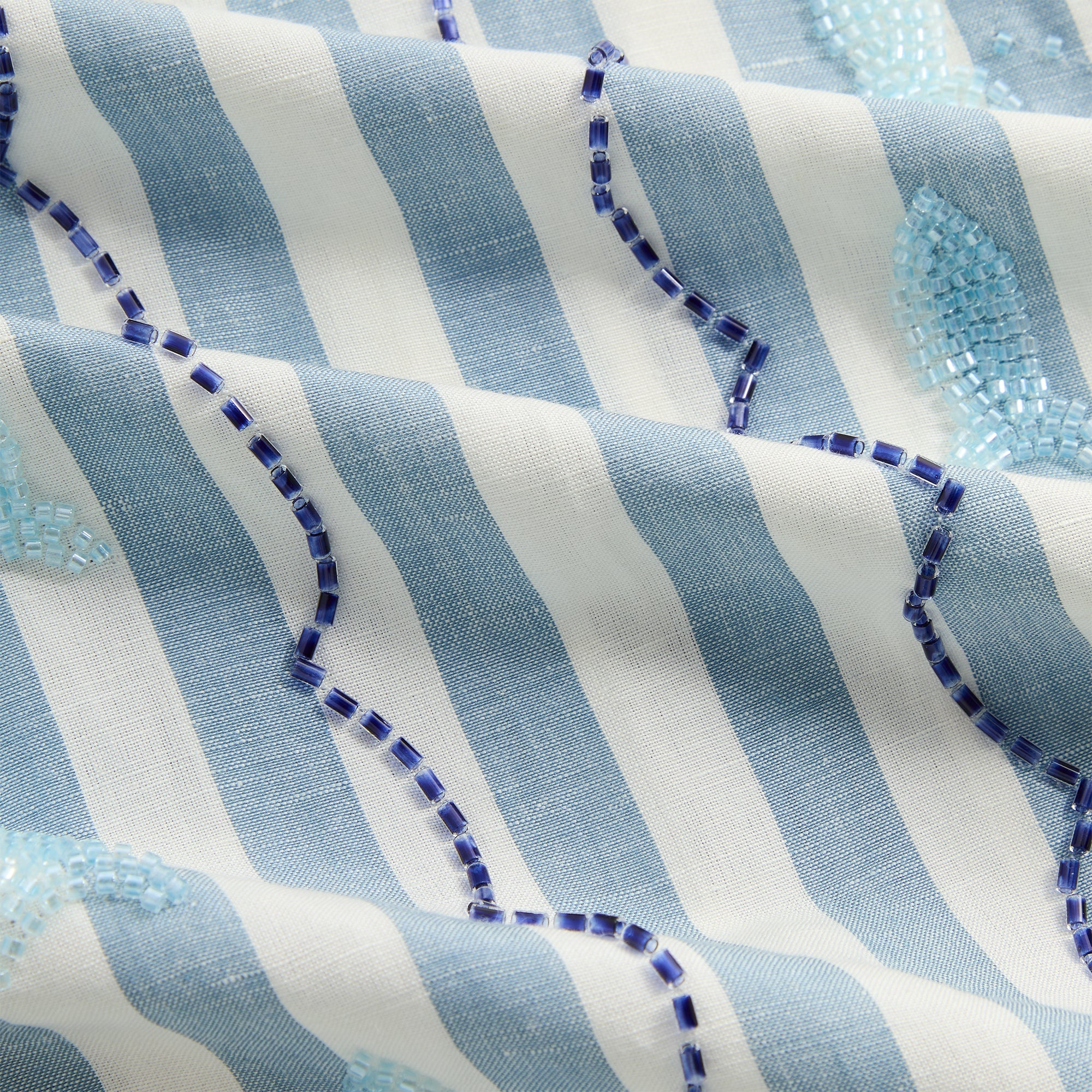 Kith Spun Silk Linen Stripe Paxton Buttondown - Light Indigo - Image 5