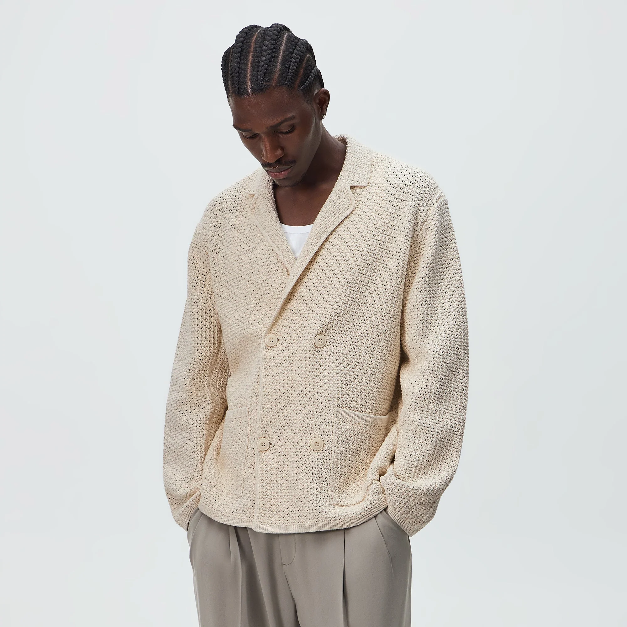 Kith Crochet Knit Raya Blazer - Rye - Image 2