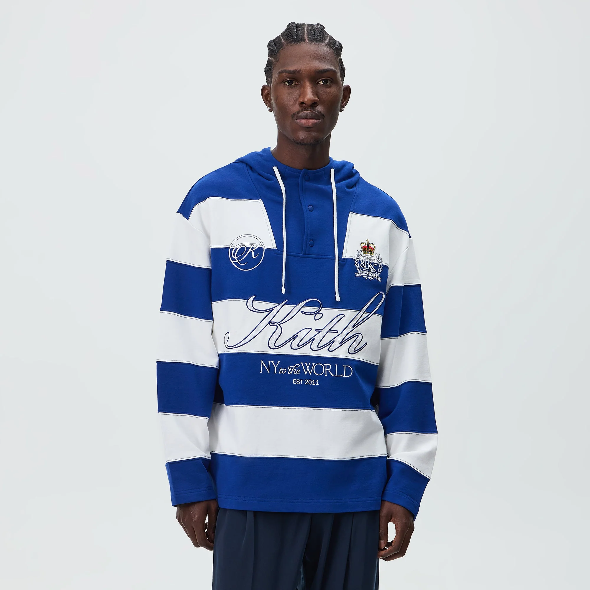 Kith Compact Fleece Striped Caleb Anorak Hoodie - Layer - Image 2