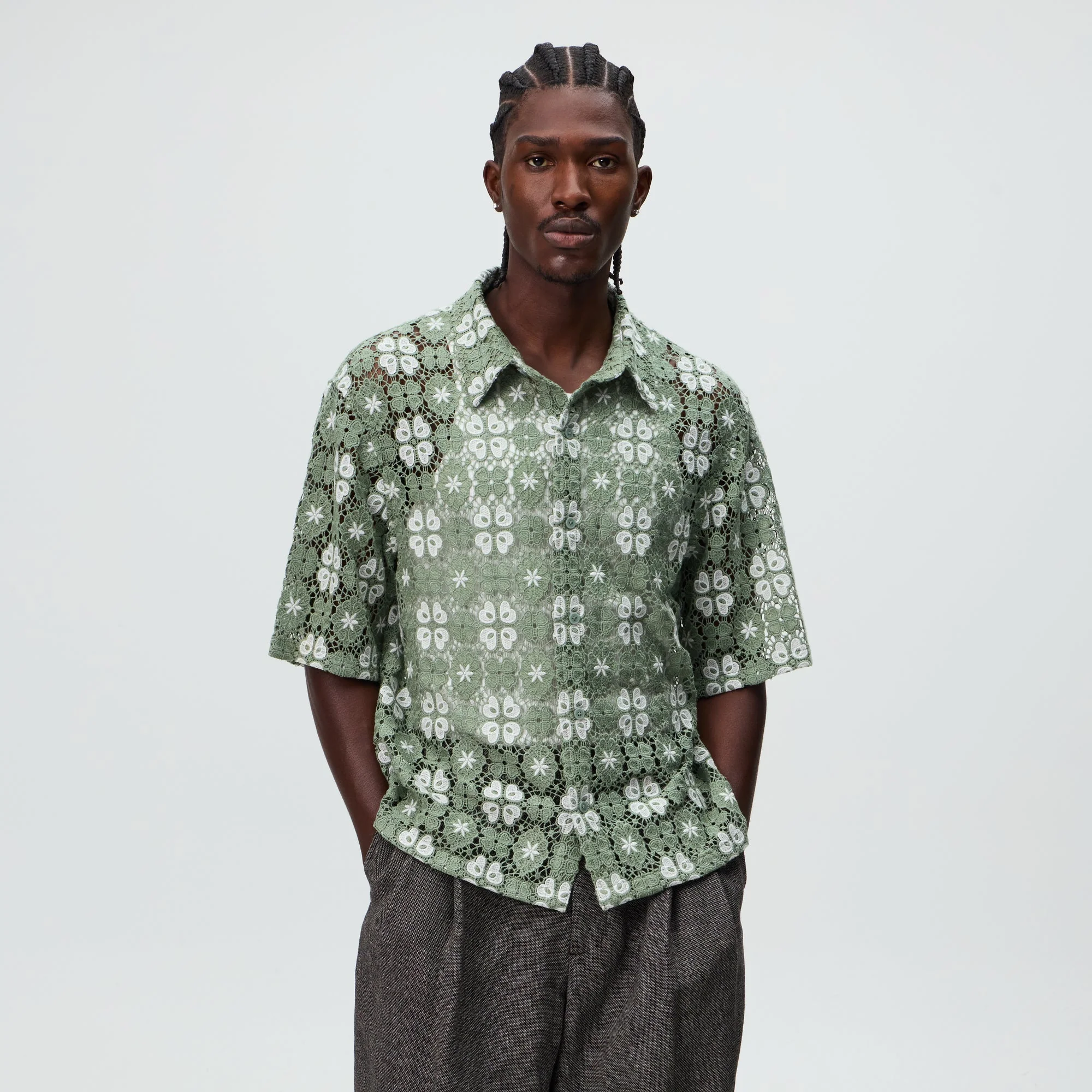 &Kin Retro Floral Lace Harvey Shirt - Cavan - Image 2