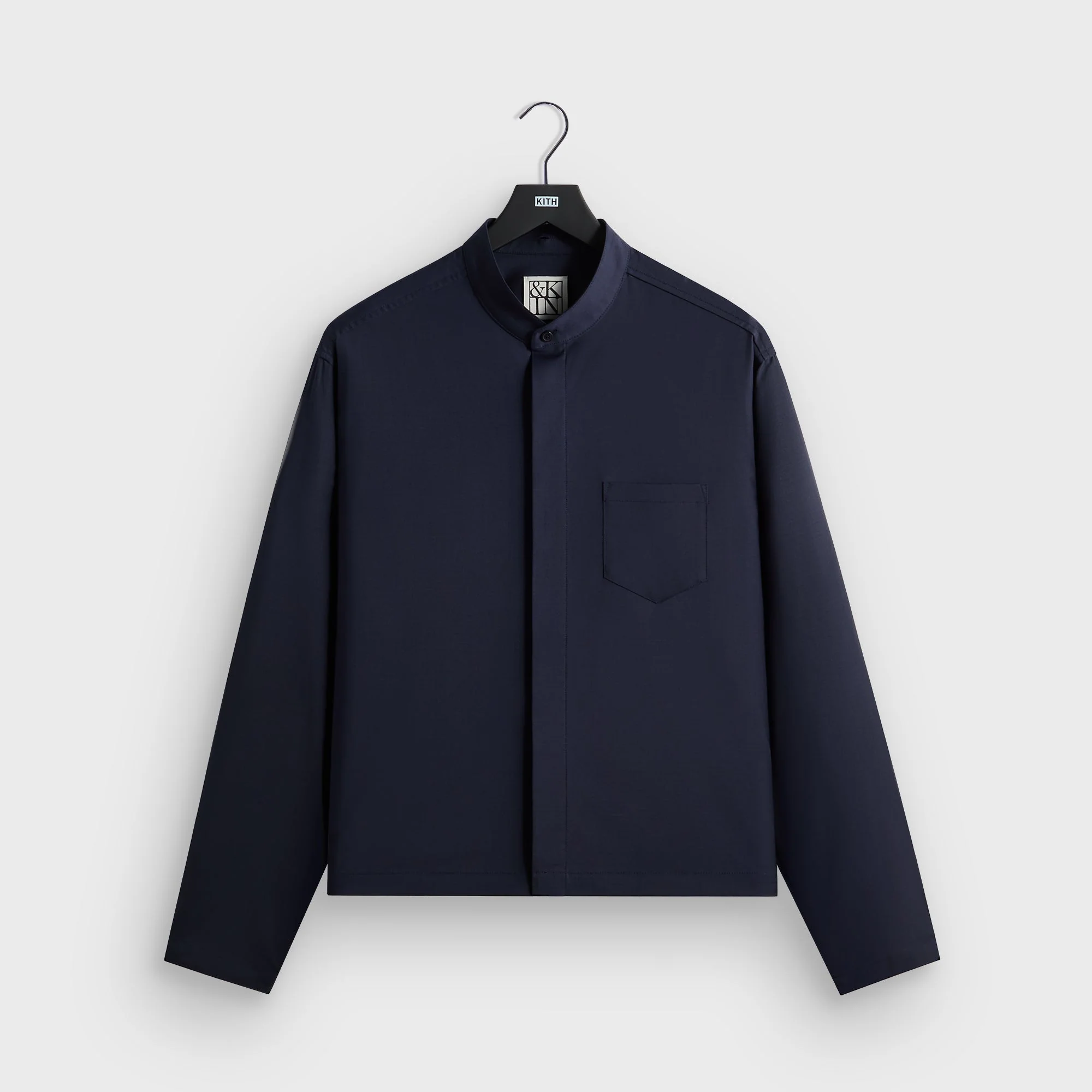 &Kin Tropical Wool Nico Shirt - Nocturnal - Image 4
