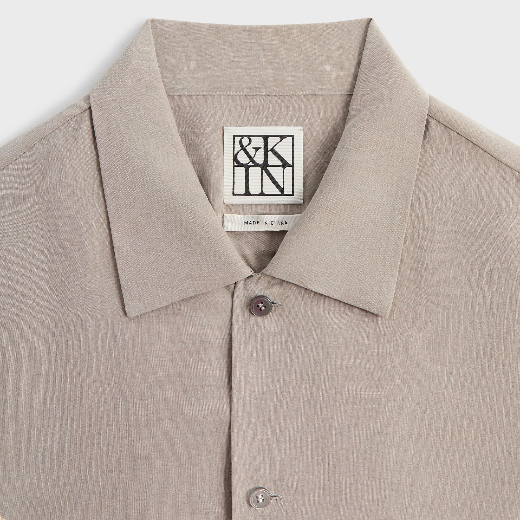 &Kin Cupro Linen Davenport Buttondown Shirt - Astro - Image 4