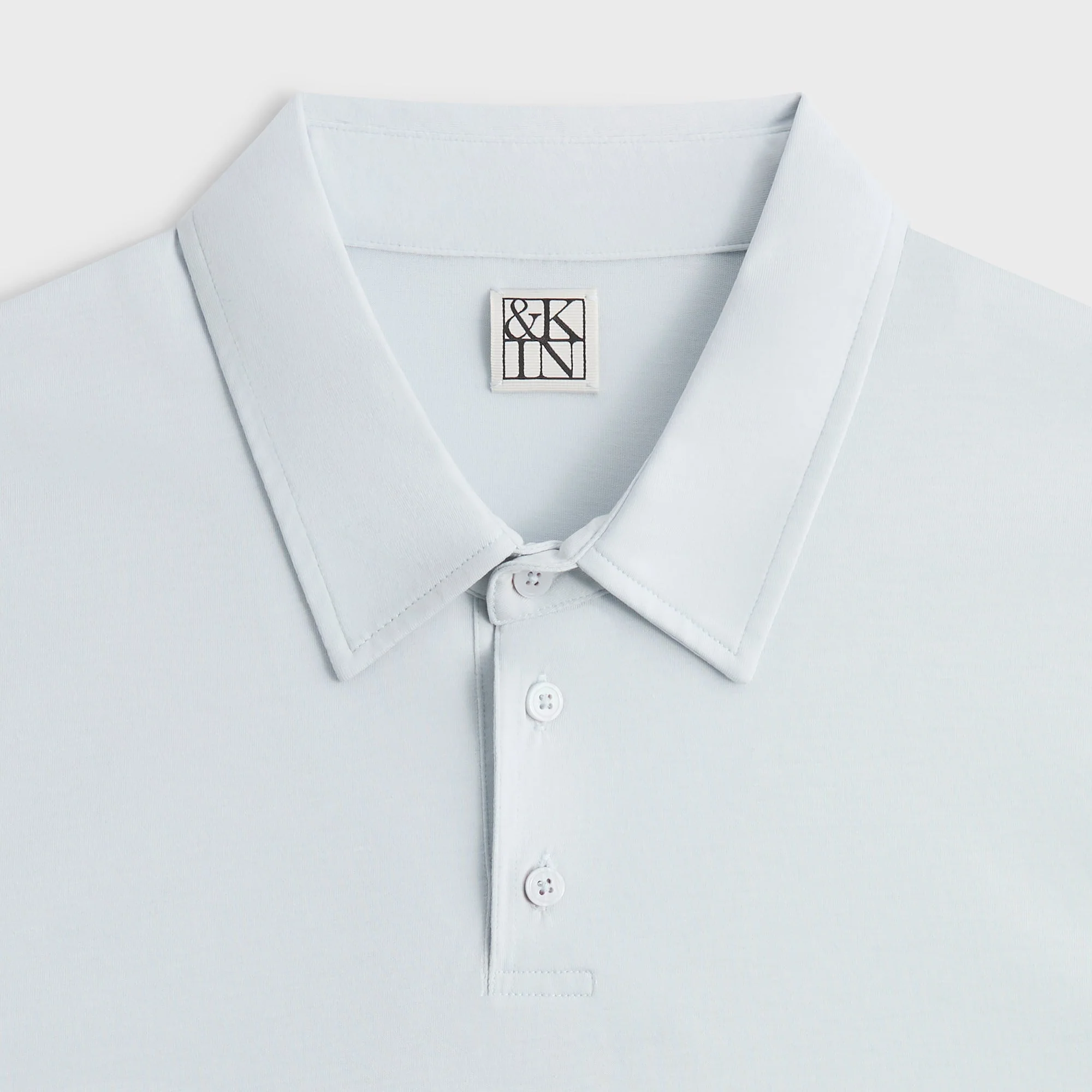 &Kin Soft Modal Blend Heathrow Polo - Light Indigo - Image 4