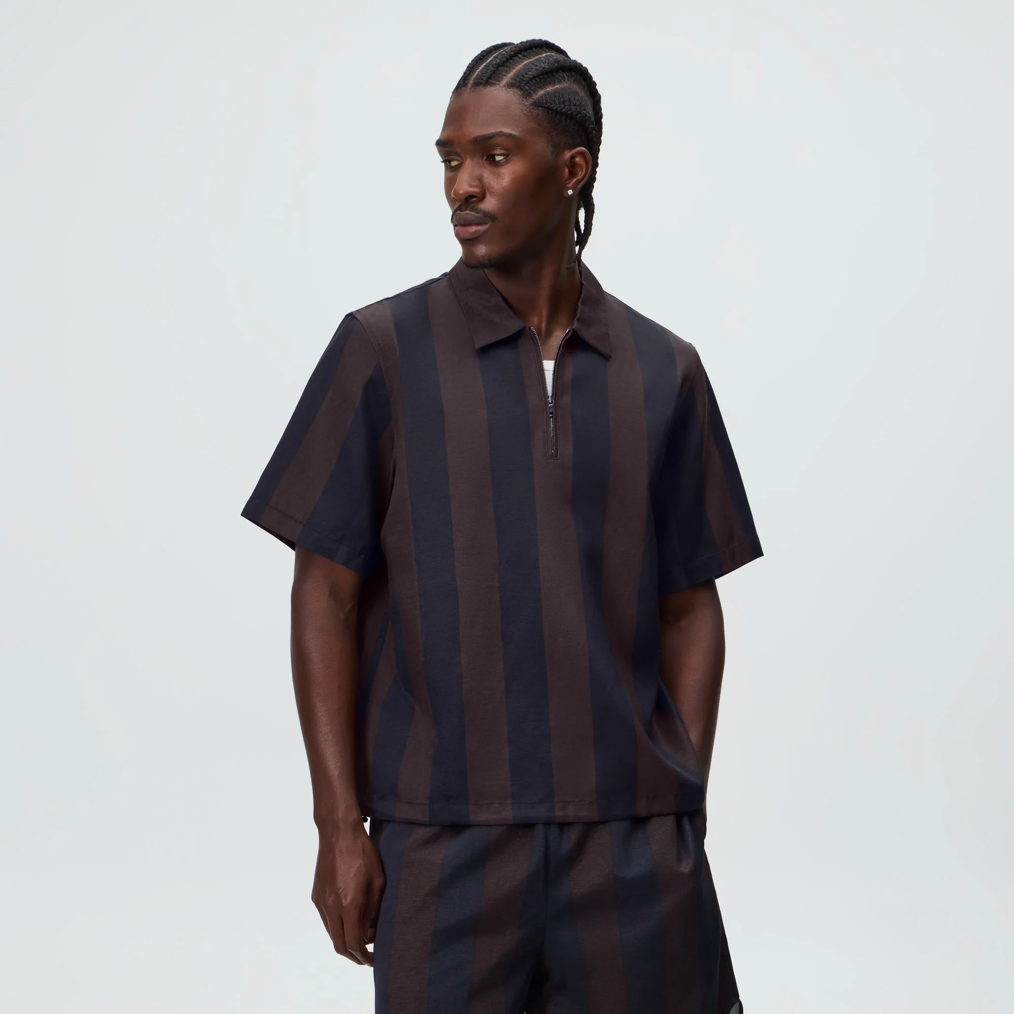 &Kin Montis Quarter Zip Faille Shirt - Cosmos - PH - Image 2