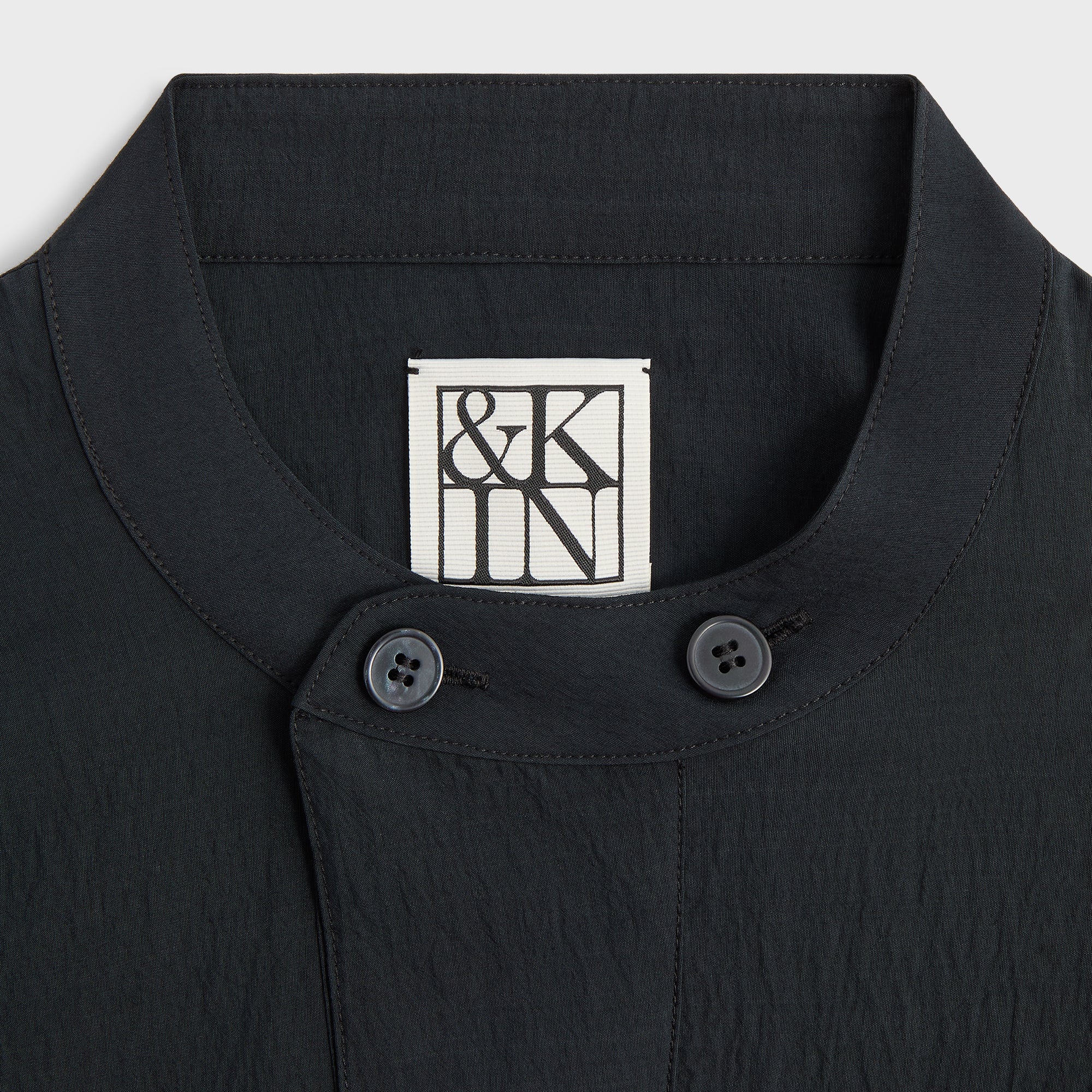 &Kin Wrinkle Cupro Leven Shirt - Black - PH - Image 4