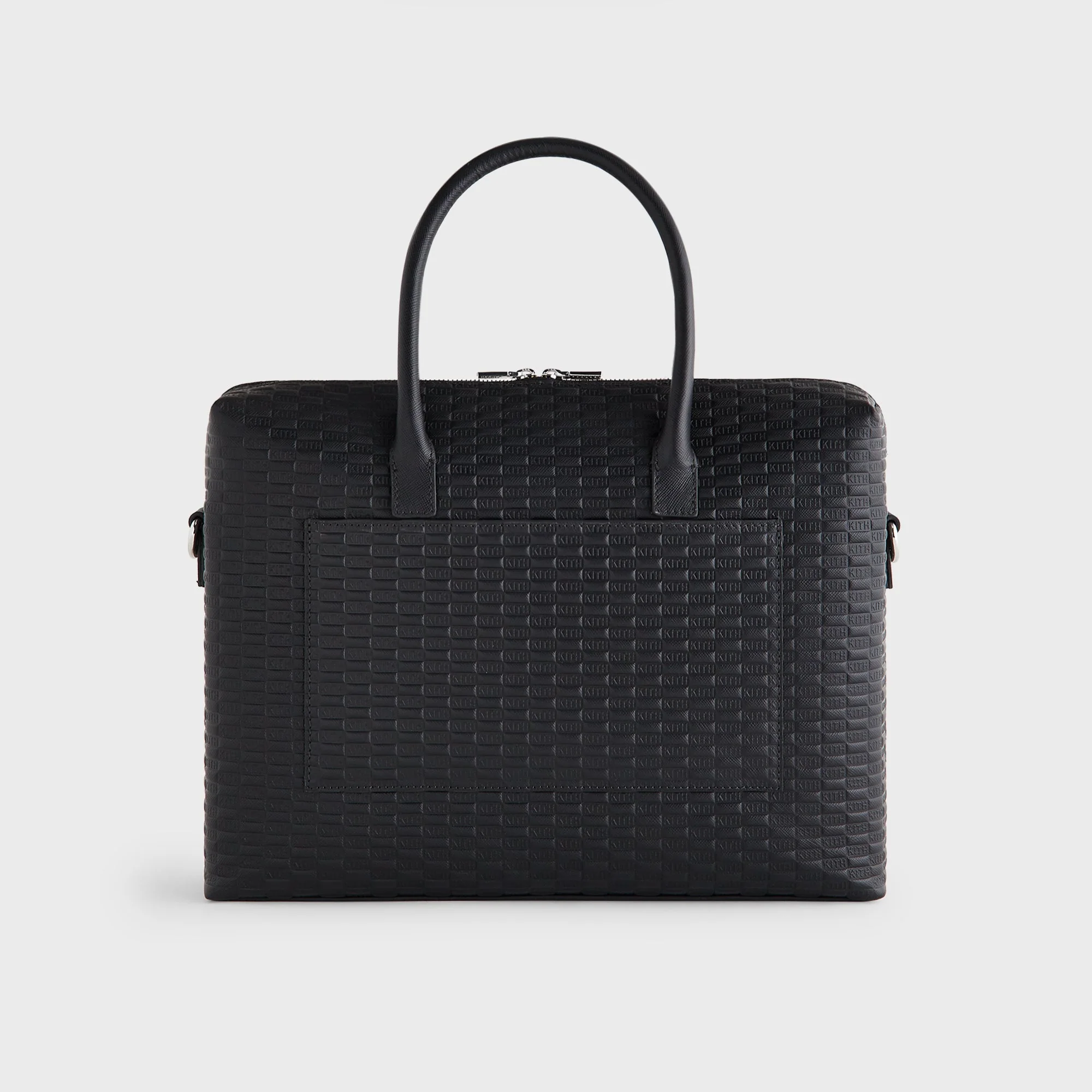 Kith Monogram Leather Messenger Briefcase - Black - Image 2