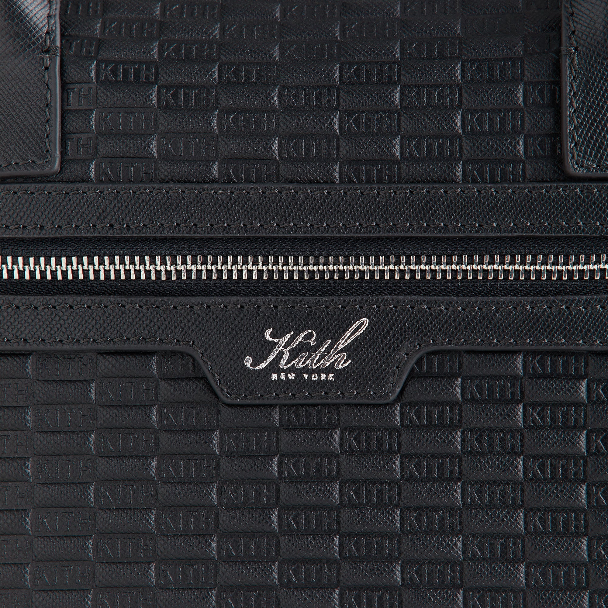 Kith Monogram Leather Messenger Briefcase - Black - Image 5