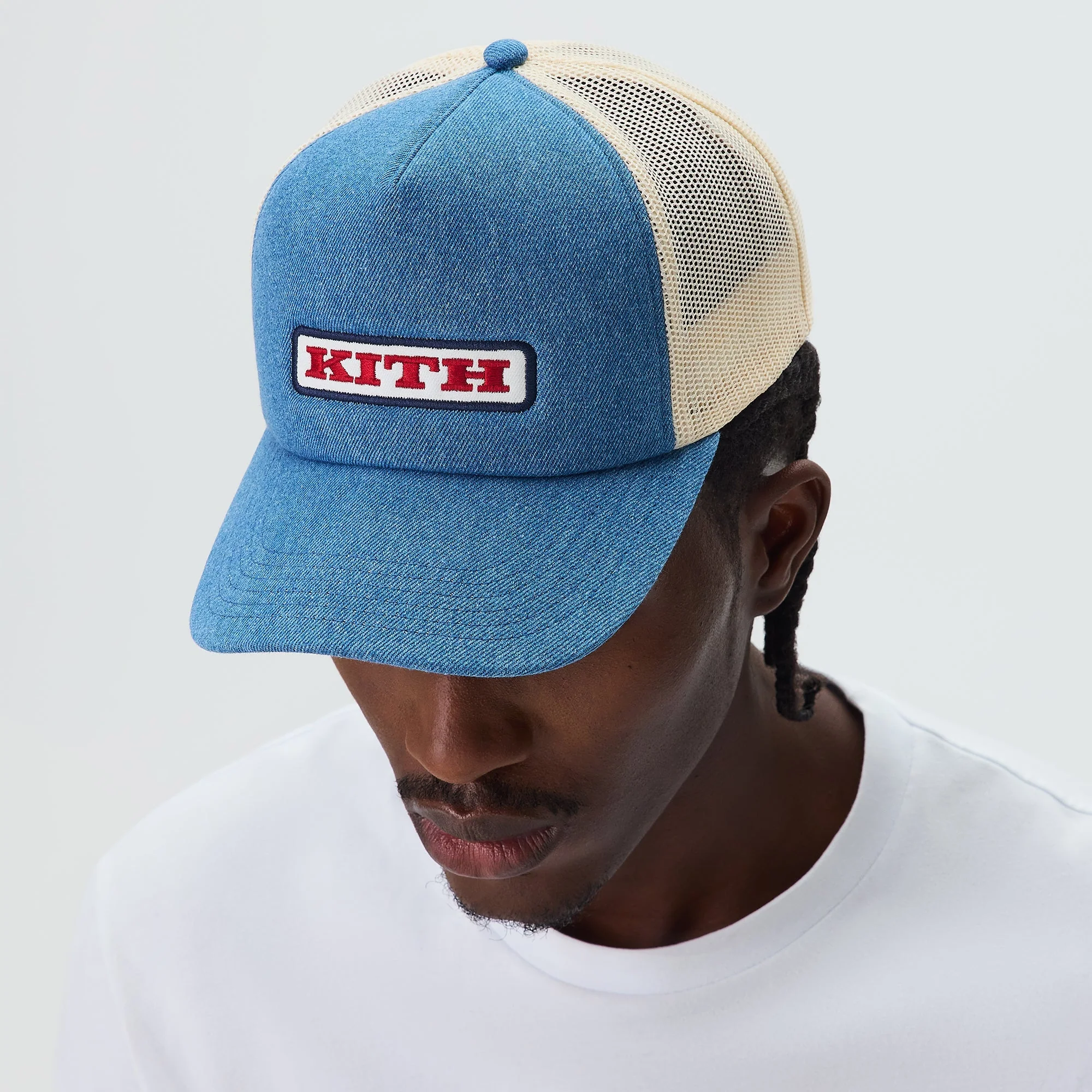 Kith Legacy Denim Nolan Trucker Hat - Mid Indigo - Image 2