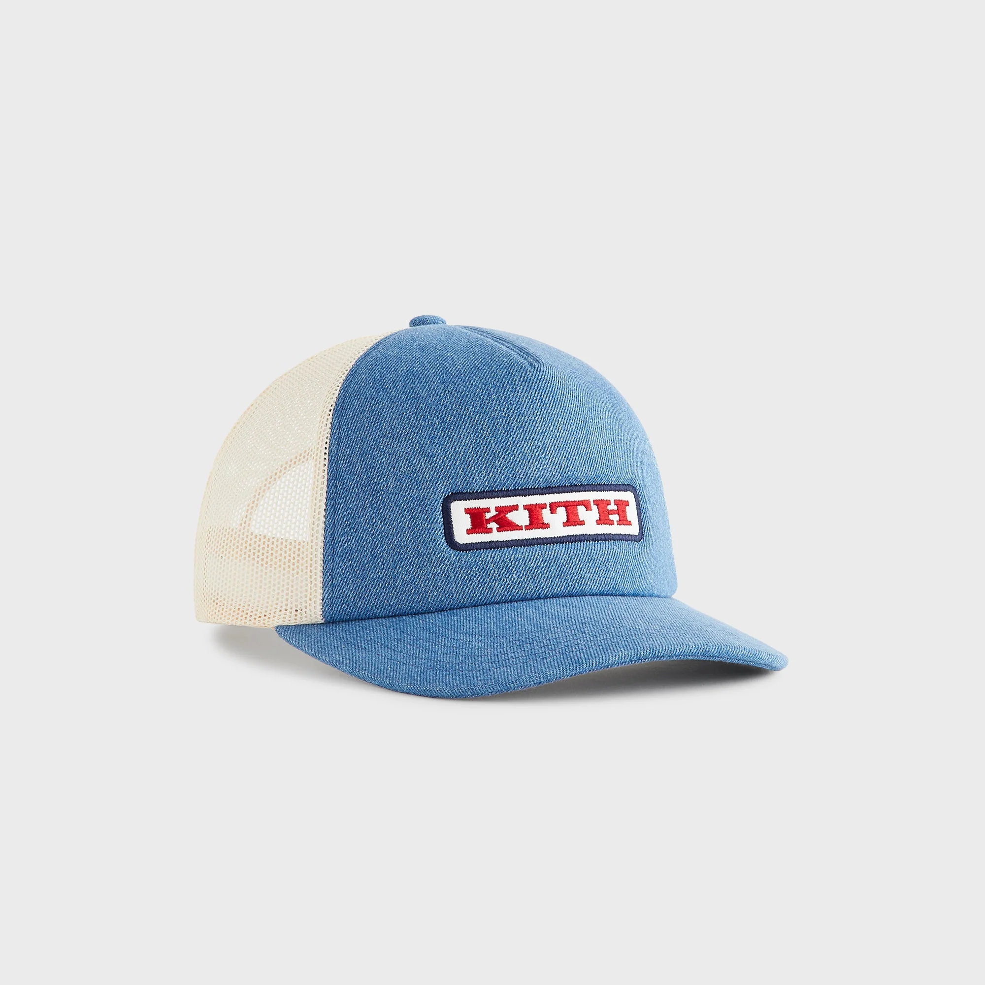 Kith Legacy Denim Nolan Trucker Hat - Mid Indigo - Image 4