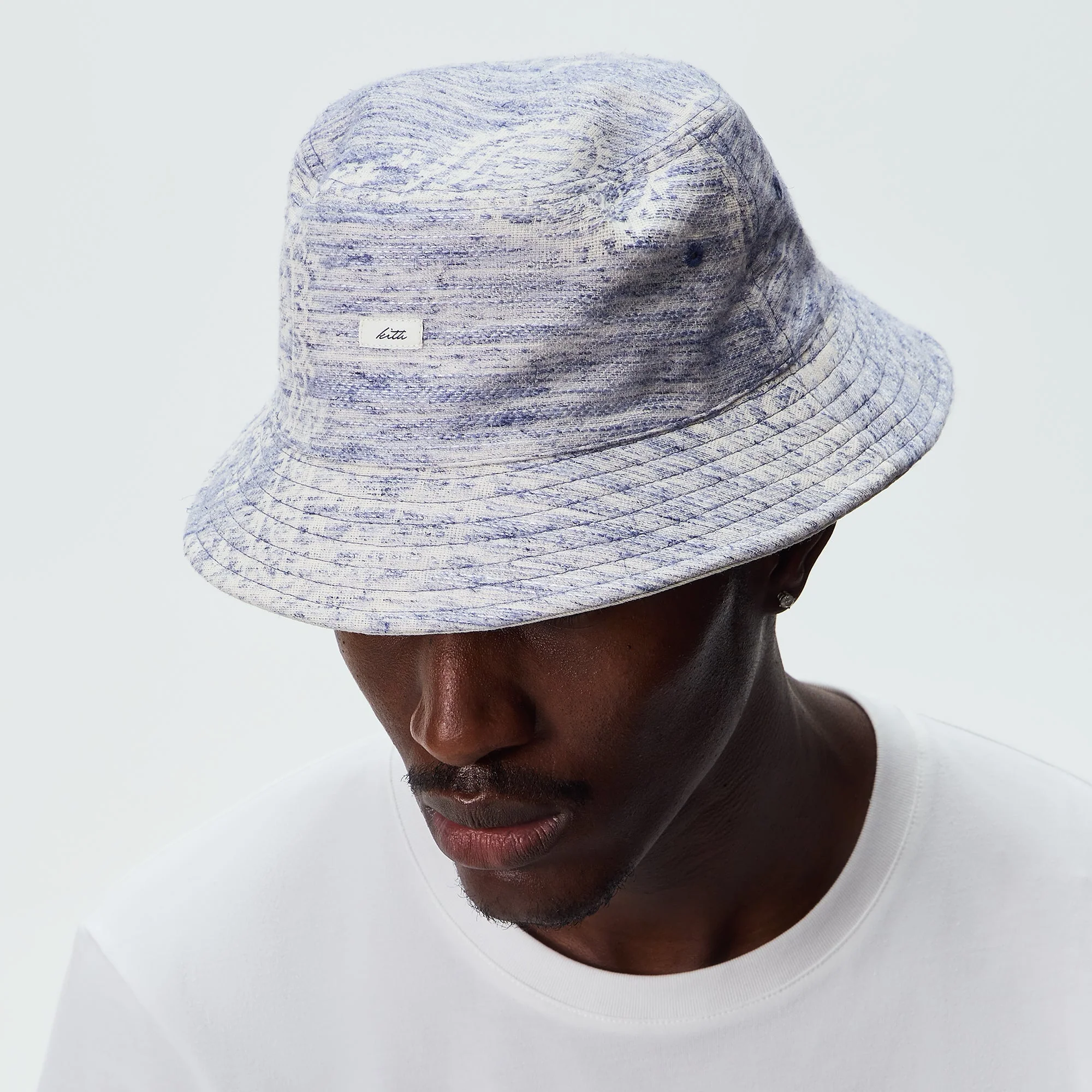 Kith Heather Jacquard Canvas Reversible Dawson Bucket Hat - Light Indigo - Image 2
