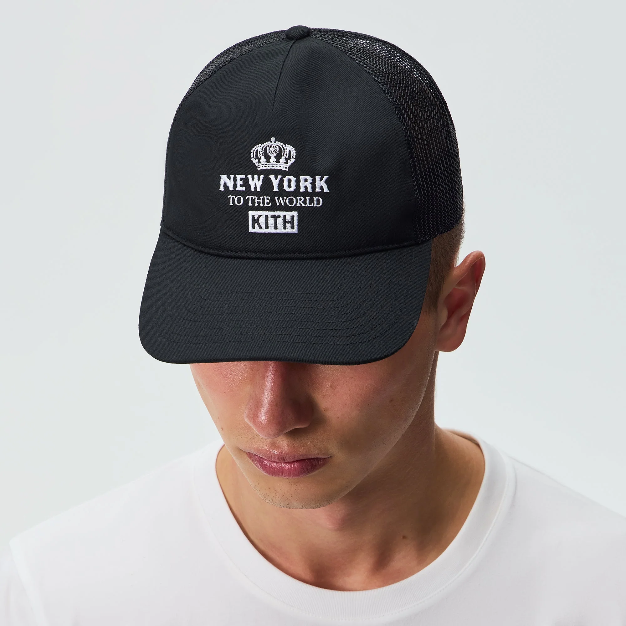 Kith New York To The World Relaxed Twill Nolan Trucker Hat - Black - Image 2
