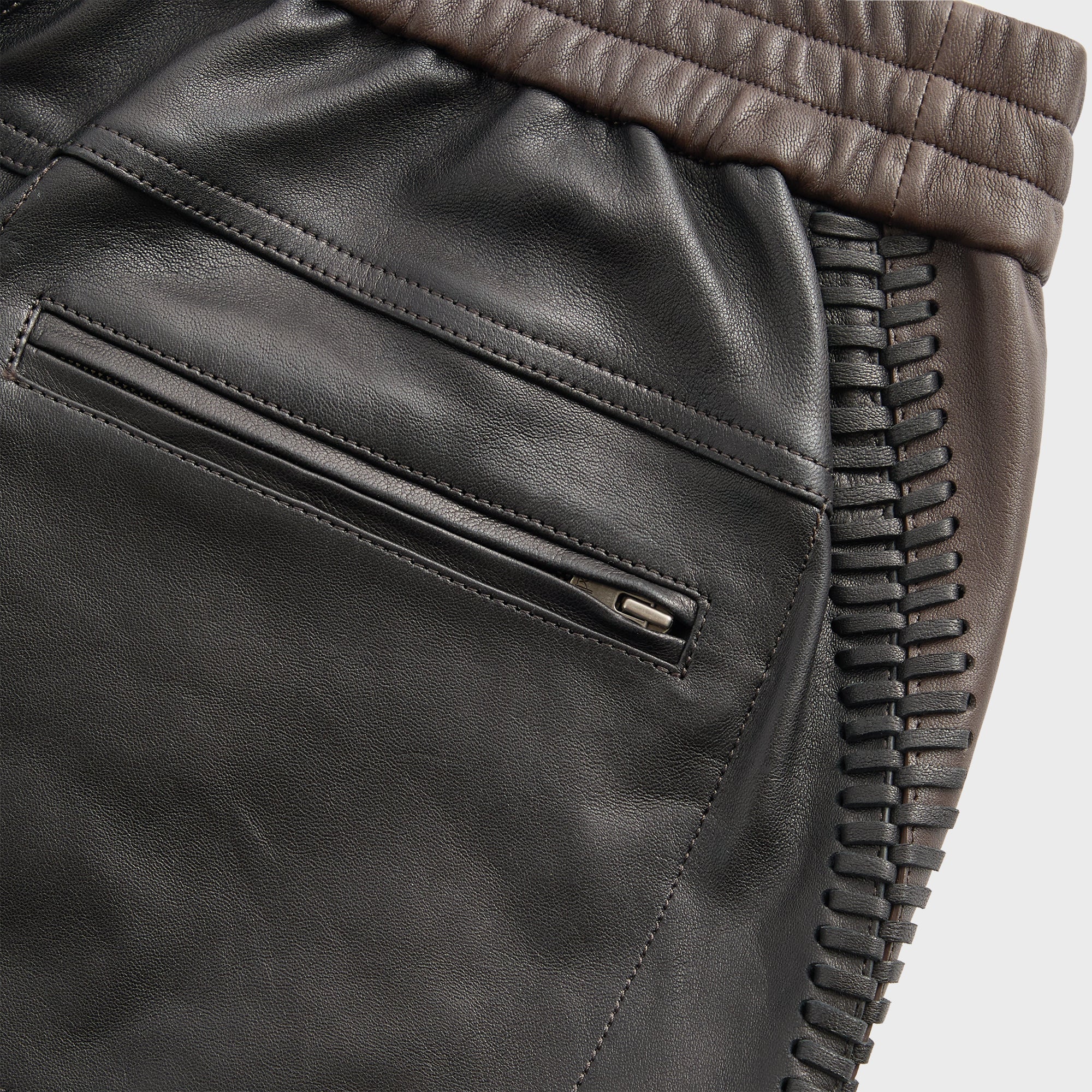 &Kin Irving Combo Leather Moto Pant - Hickory - Image 5