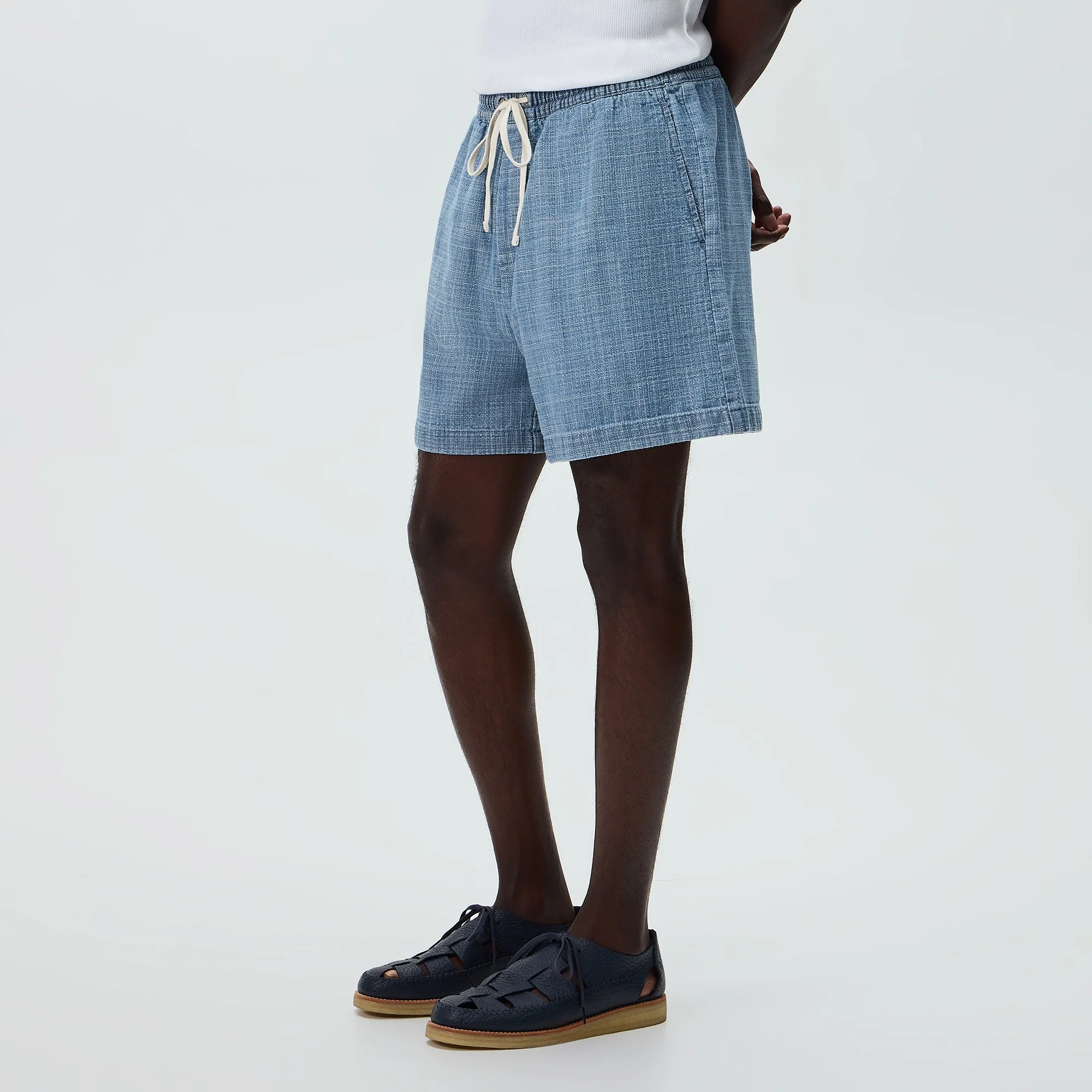 Kith Textured Indigo Weave Cayden Short - Light Indigo - Image 2