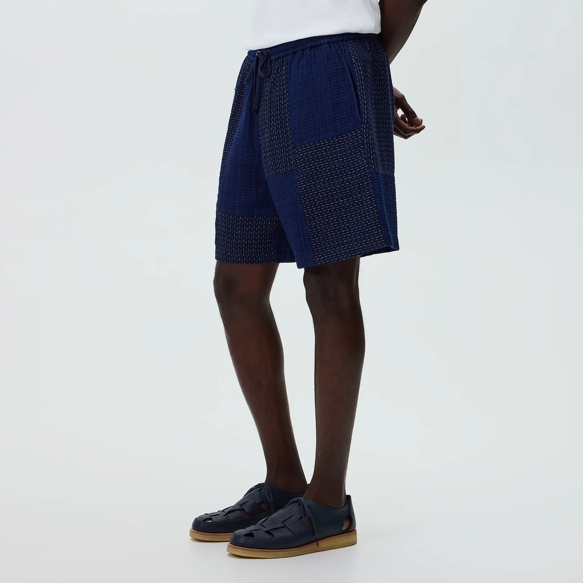 Kith Stitched Patchwork Curtis Short - Mid Indigo - Image 2