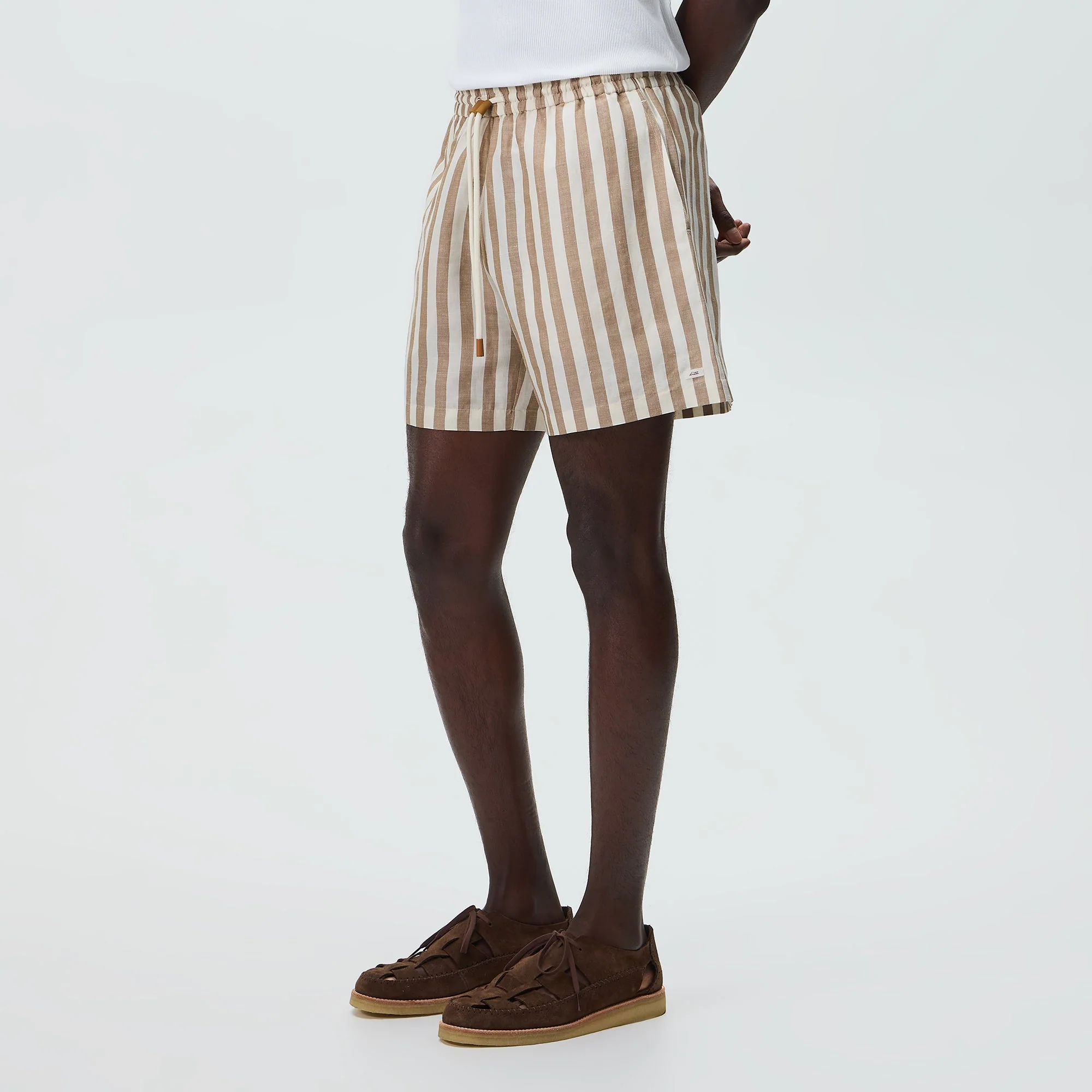 Kith Spun Silk Linen Stripe Kellen Short - Chai - Image 2