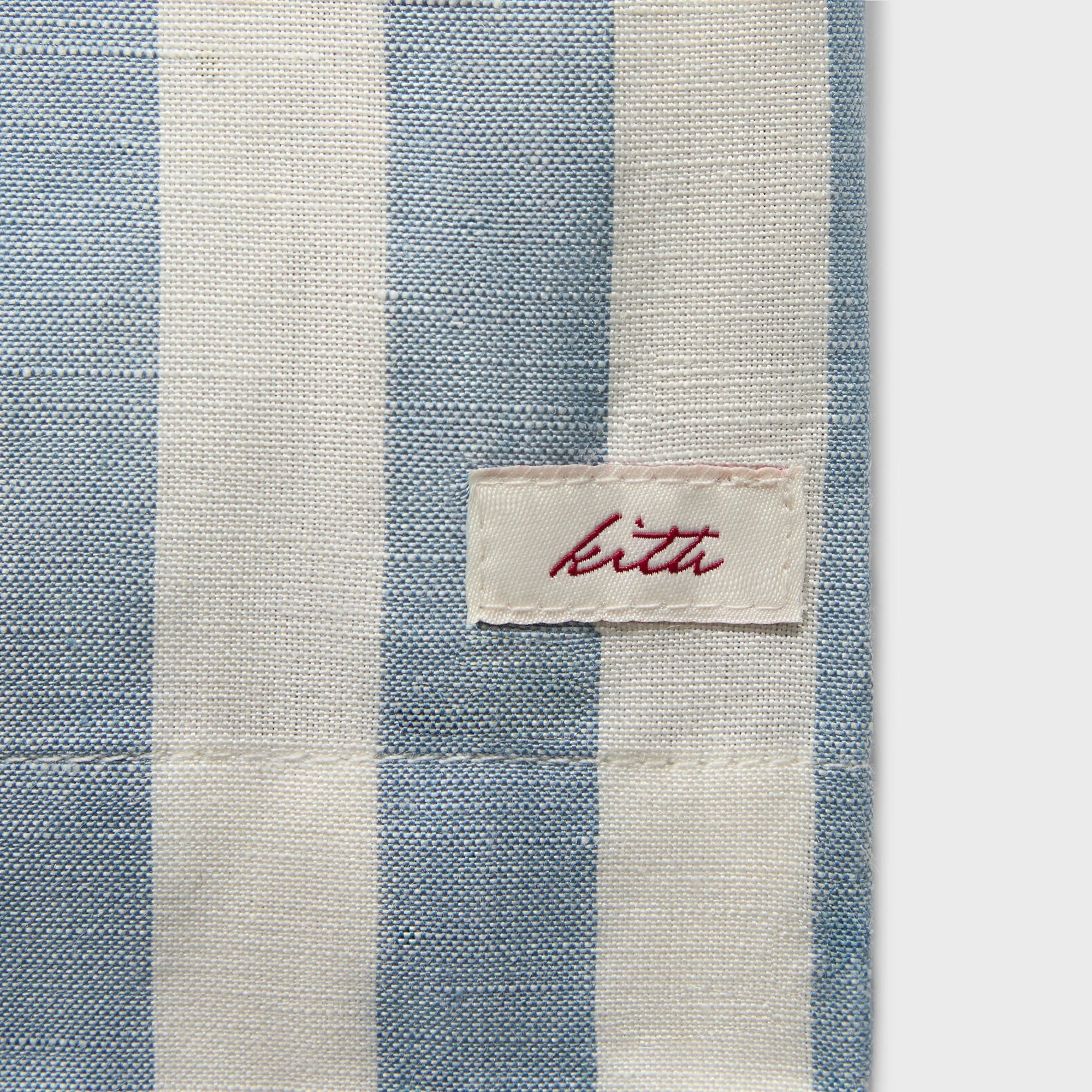 Kith Spun Silk Linen Stripe Kellen Short - Light Indigo - Image 4