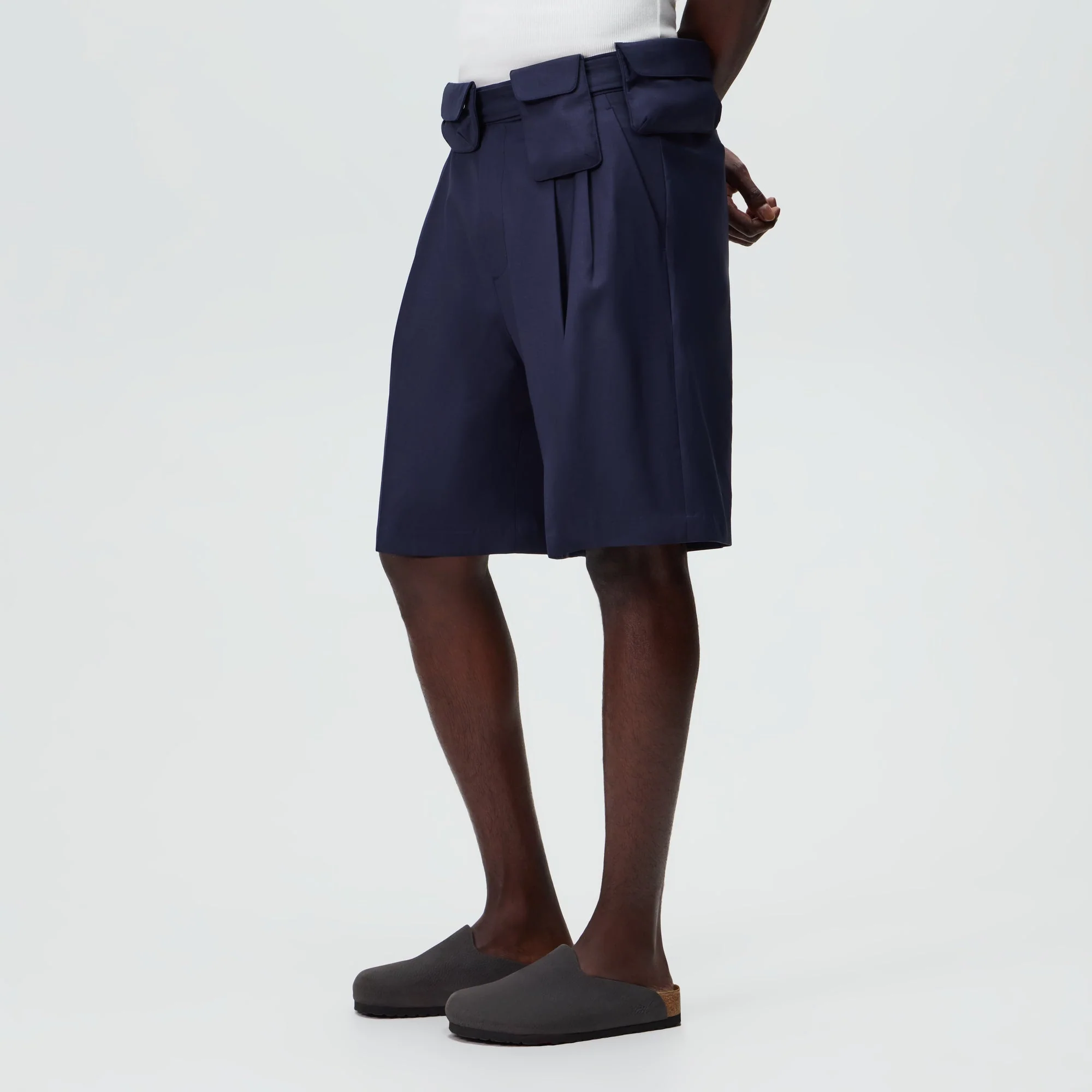 &Kin Tropical Wool Emrys Pleated Short - Nocturnal - PH - Image 2