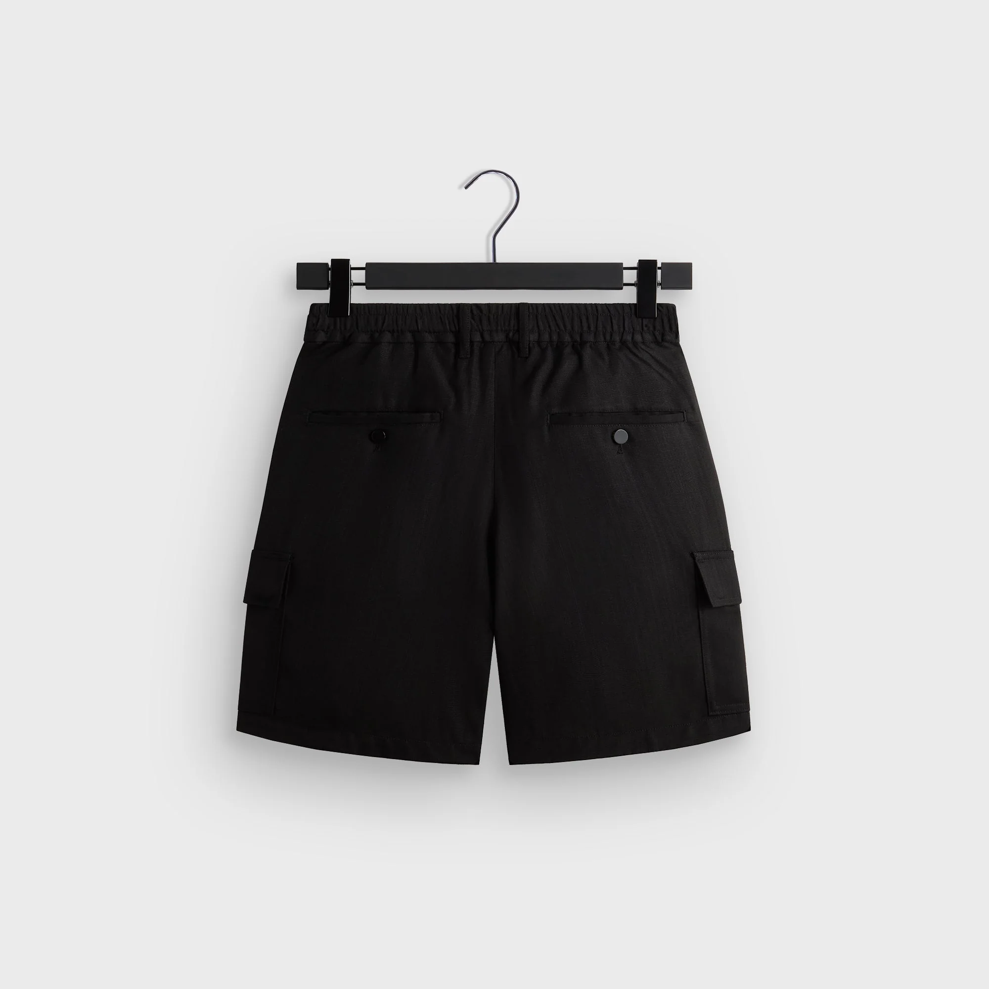 &Kin Textured Viscose Conley Cargo Short - Black - Image 3