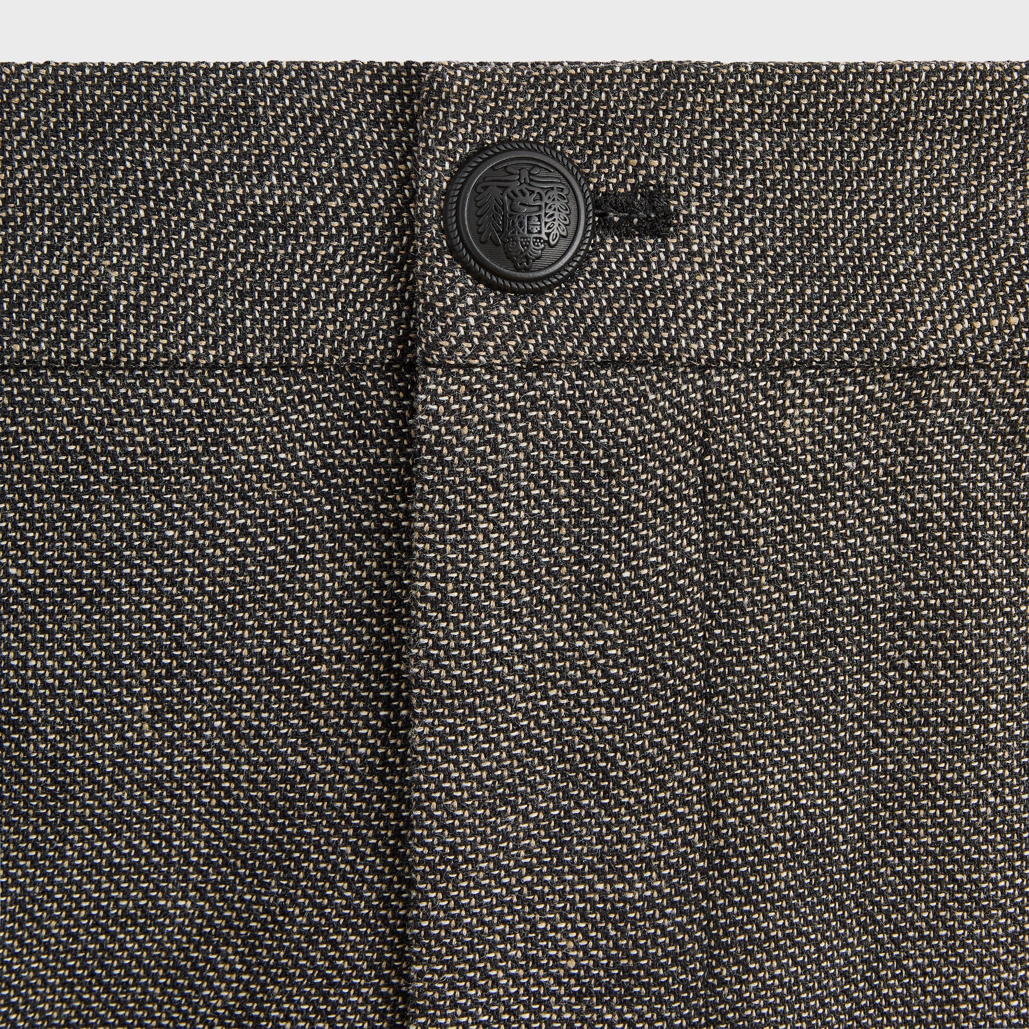 &Kin Textured Linen Flax Brynn Pleated Pant - Black Melange - Image 4