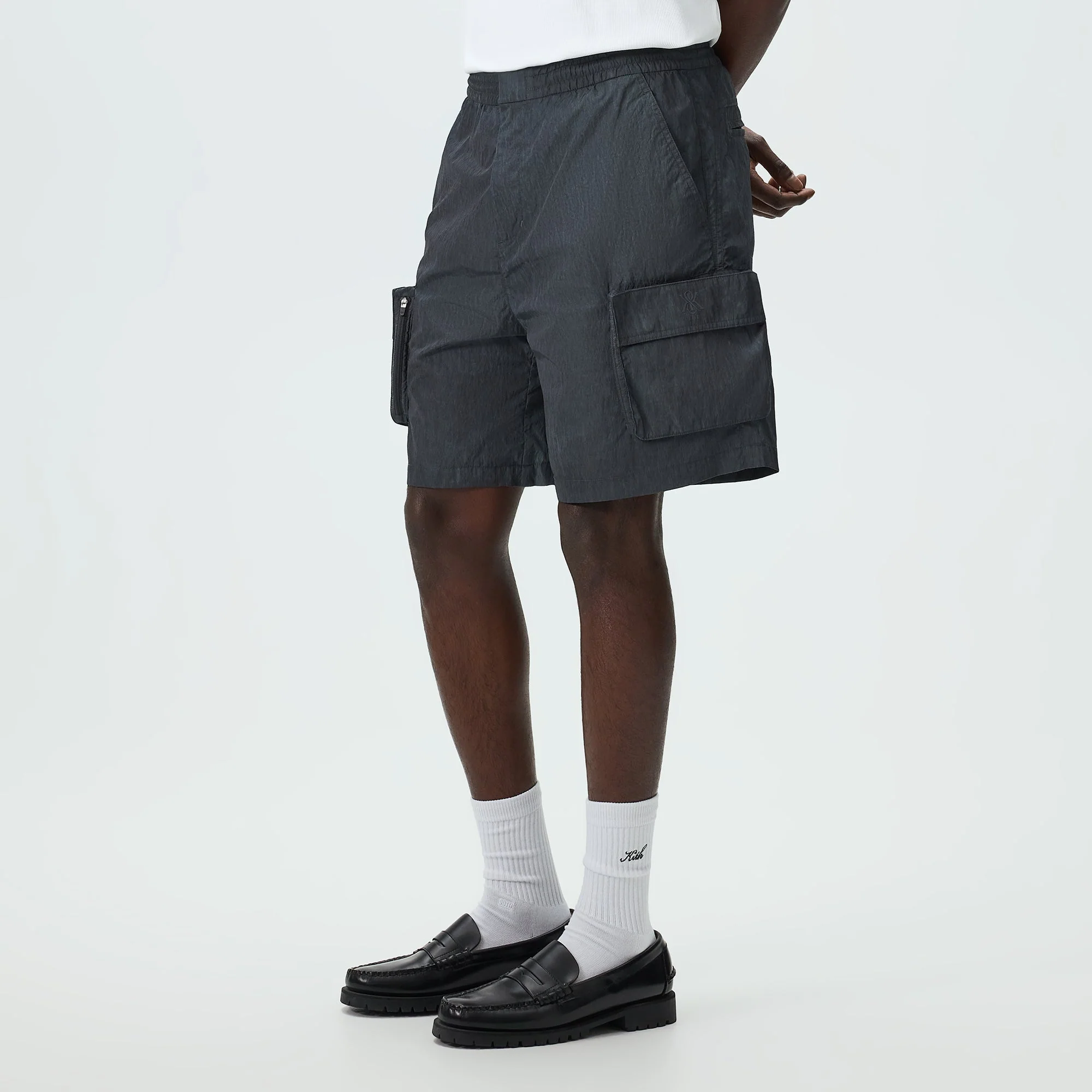 Kith Garment Dye Wrinkle Nylon Evan Cargo Short - Thunder - Image 2