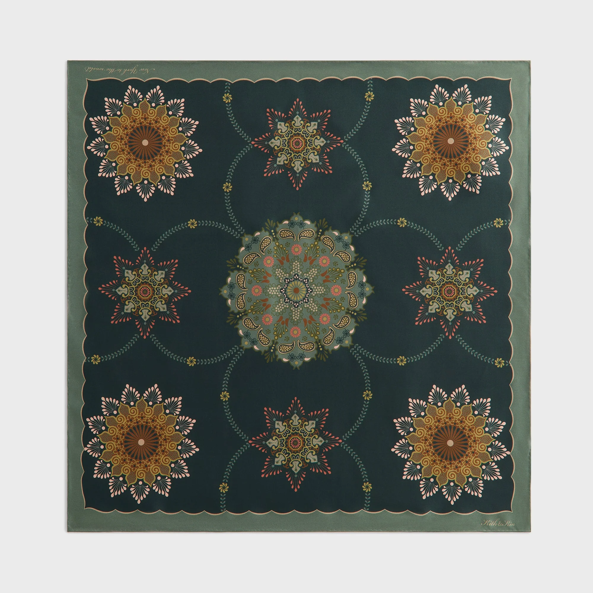 Kith Floral Printed Palm Silk Scarf - Stadium - Image 2