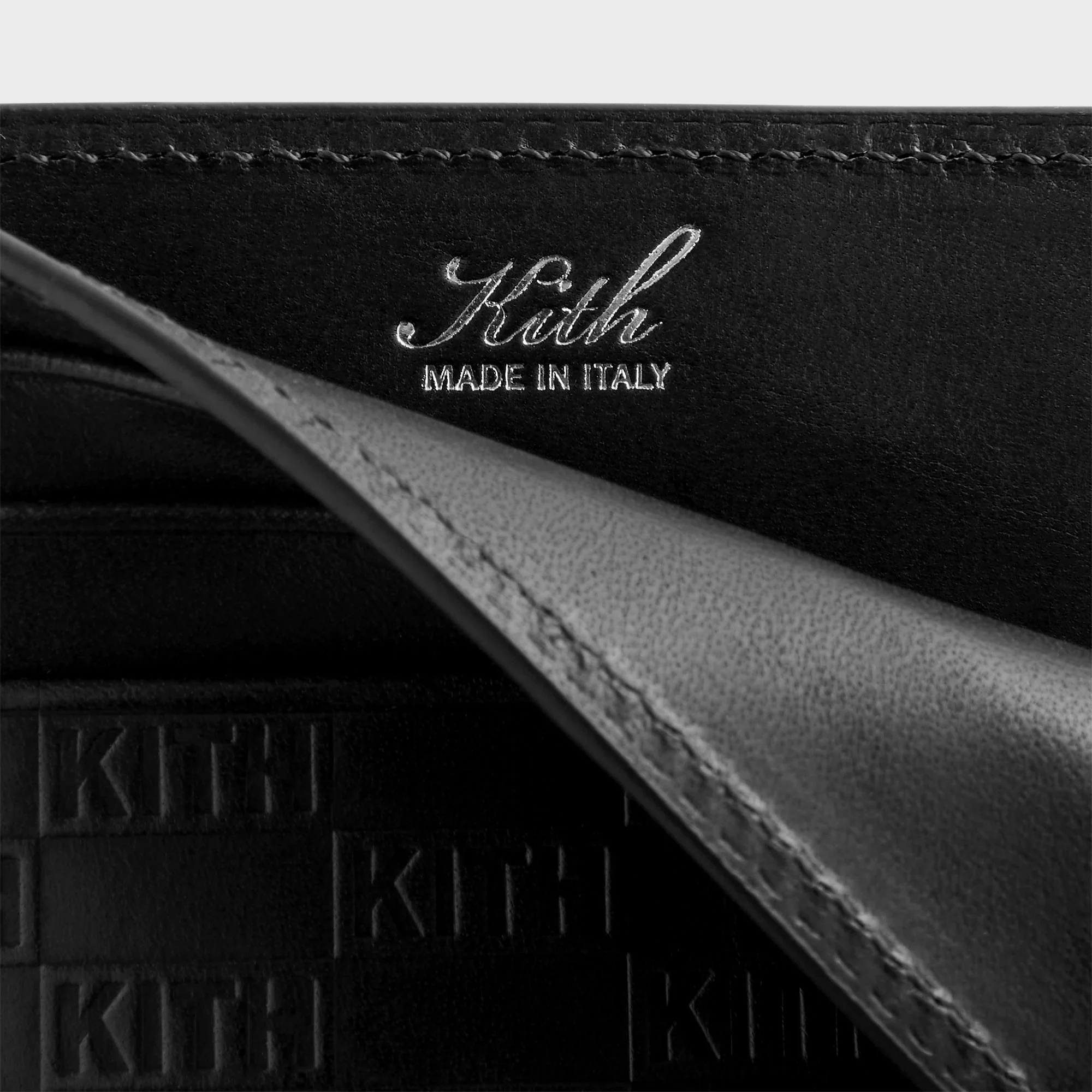 Kith Monogram Leather Card Holder - Black - Image 4