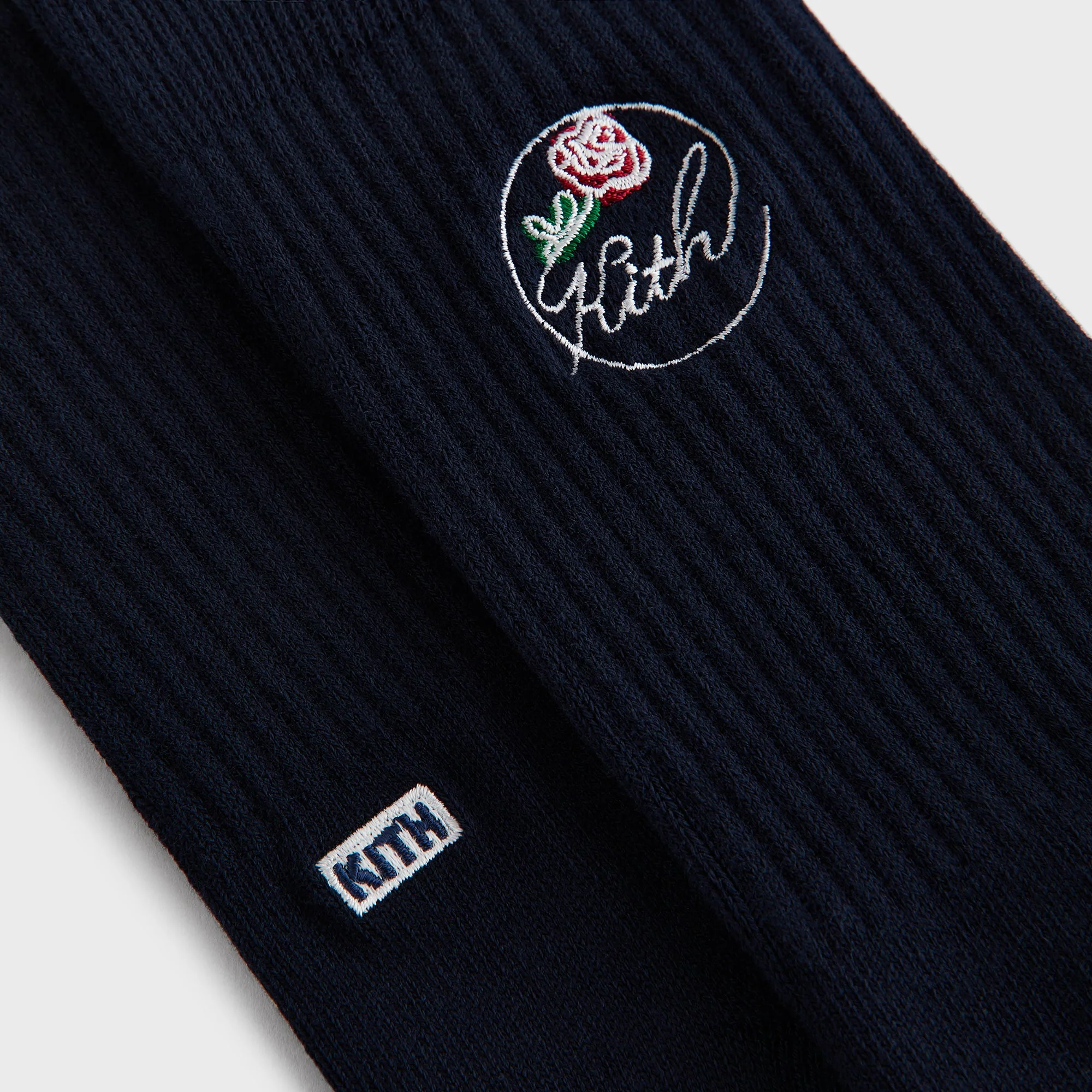 Kith Rose Script Cotton Crew Socks - Nocturnal - Image 3