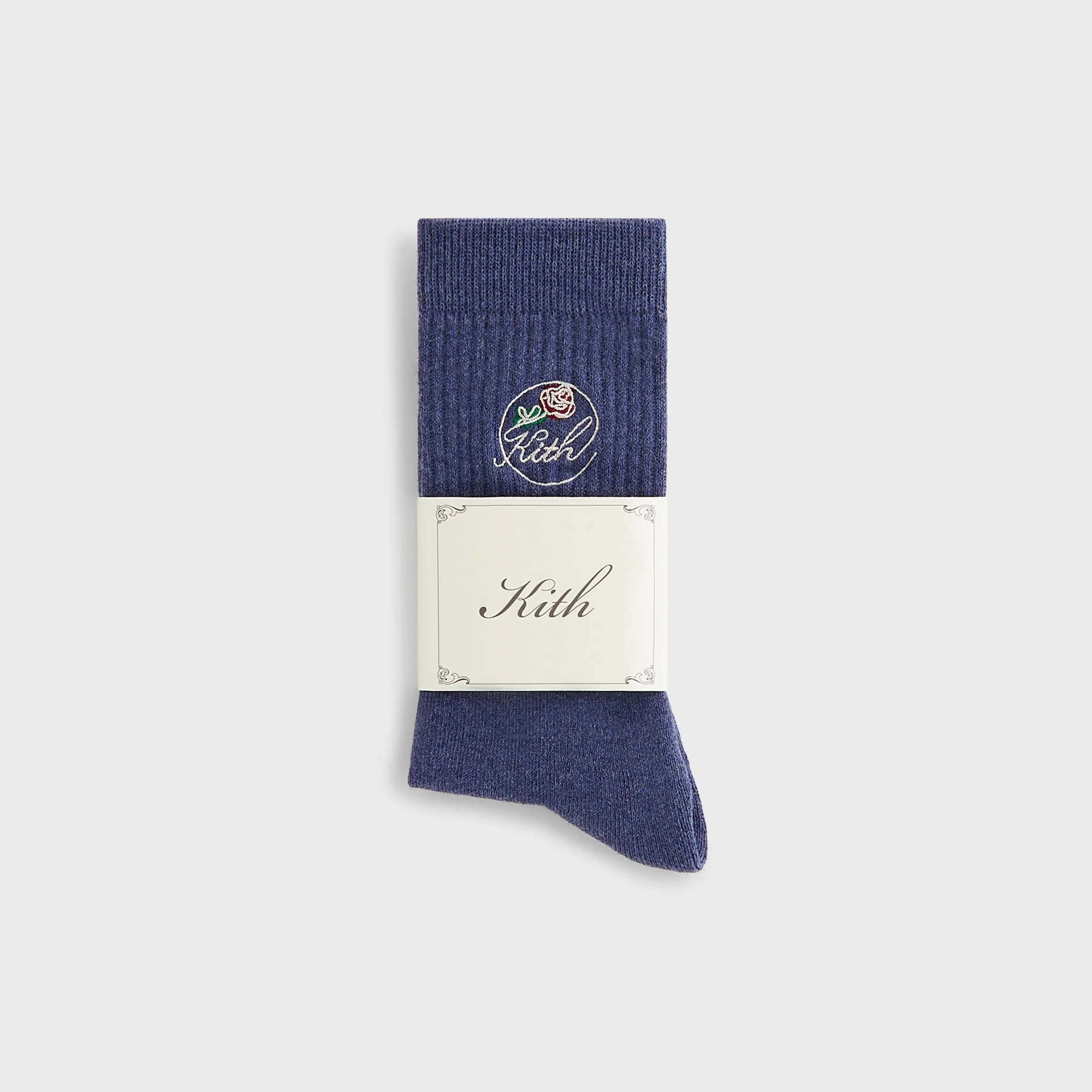 Kith Rose Script Cotton Crew Socks - Elevation Heather - Image 2
