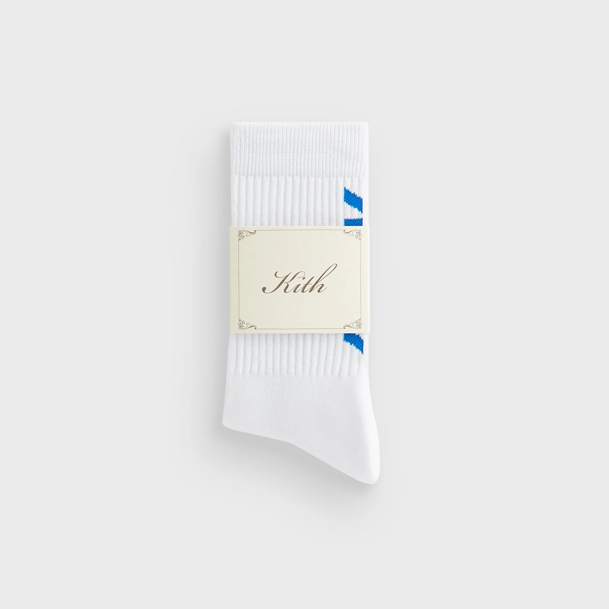 Kith Fast Logo Cotton Crew Socks - White - Image 2