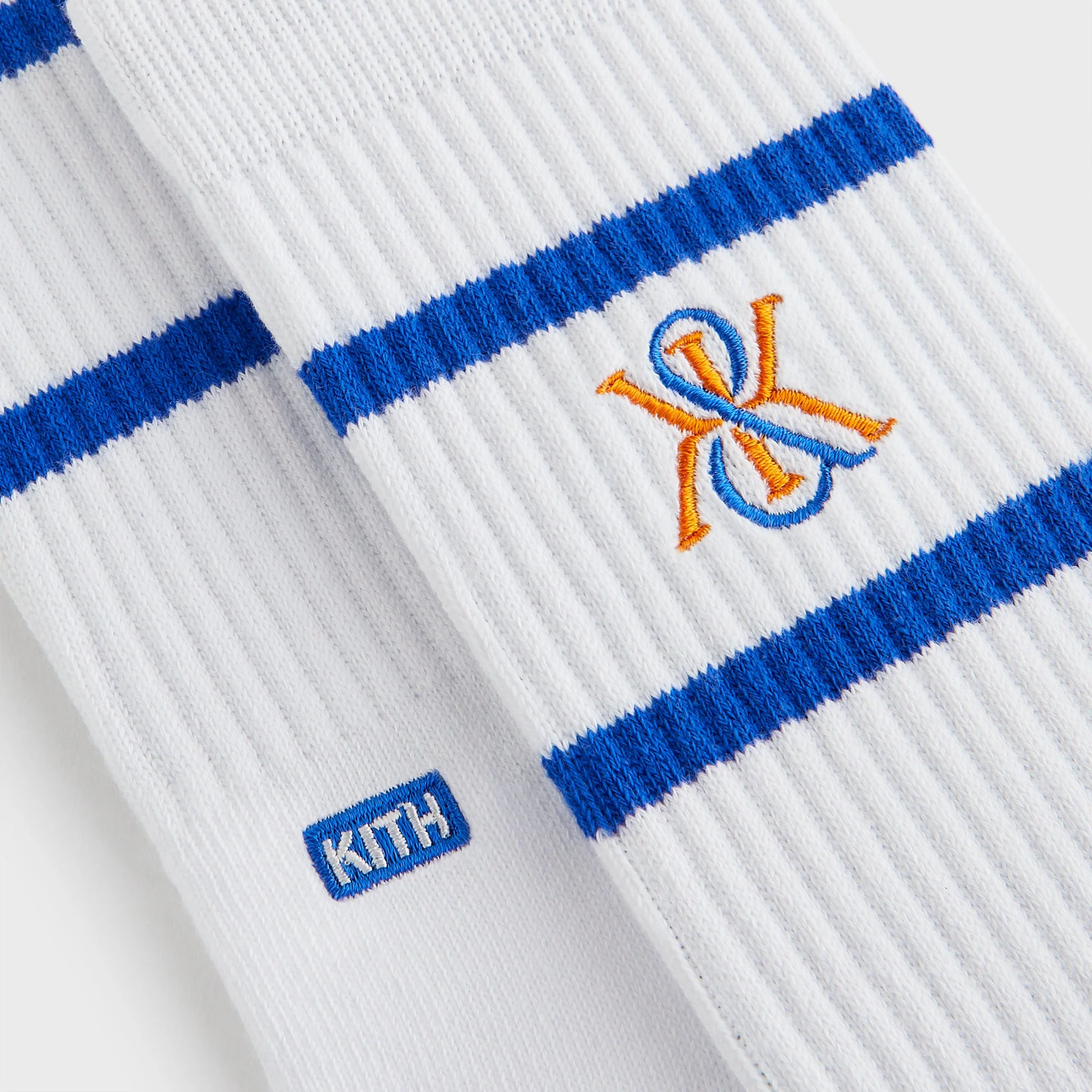 Kith 3-Pack K Crest Striped Cotton Crew Socks - White - Image 5