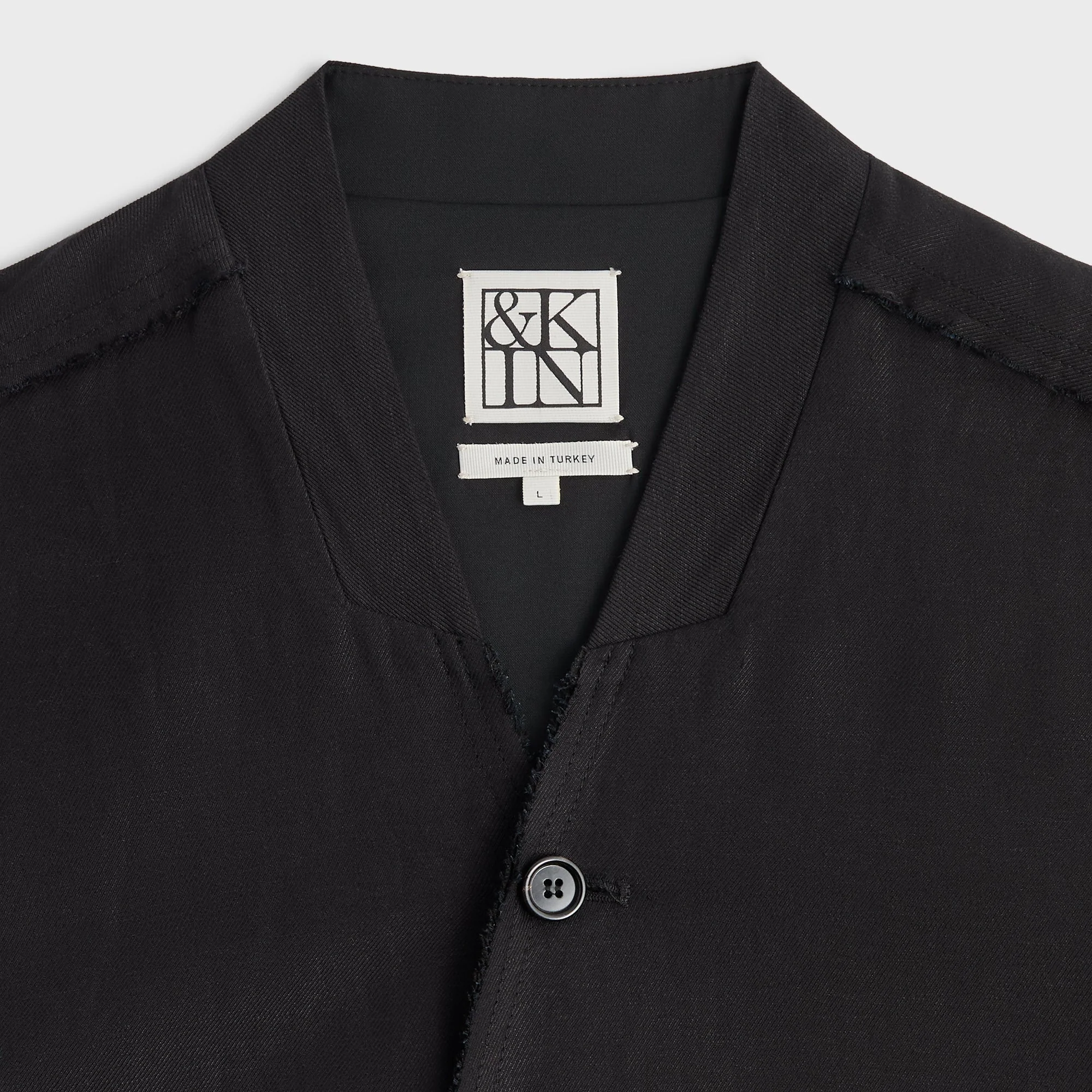 &Kin Long Sleeve Linen Viscose Twill Mathis Shirt - Black - Image 4