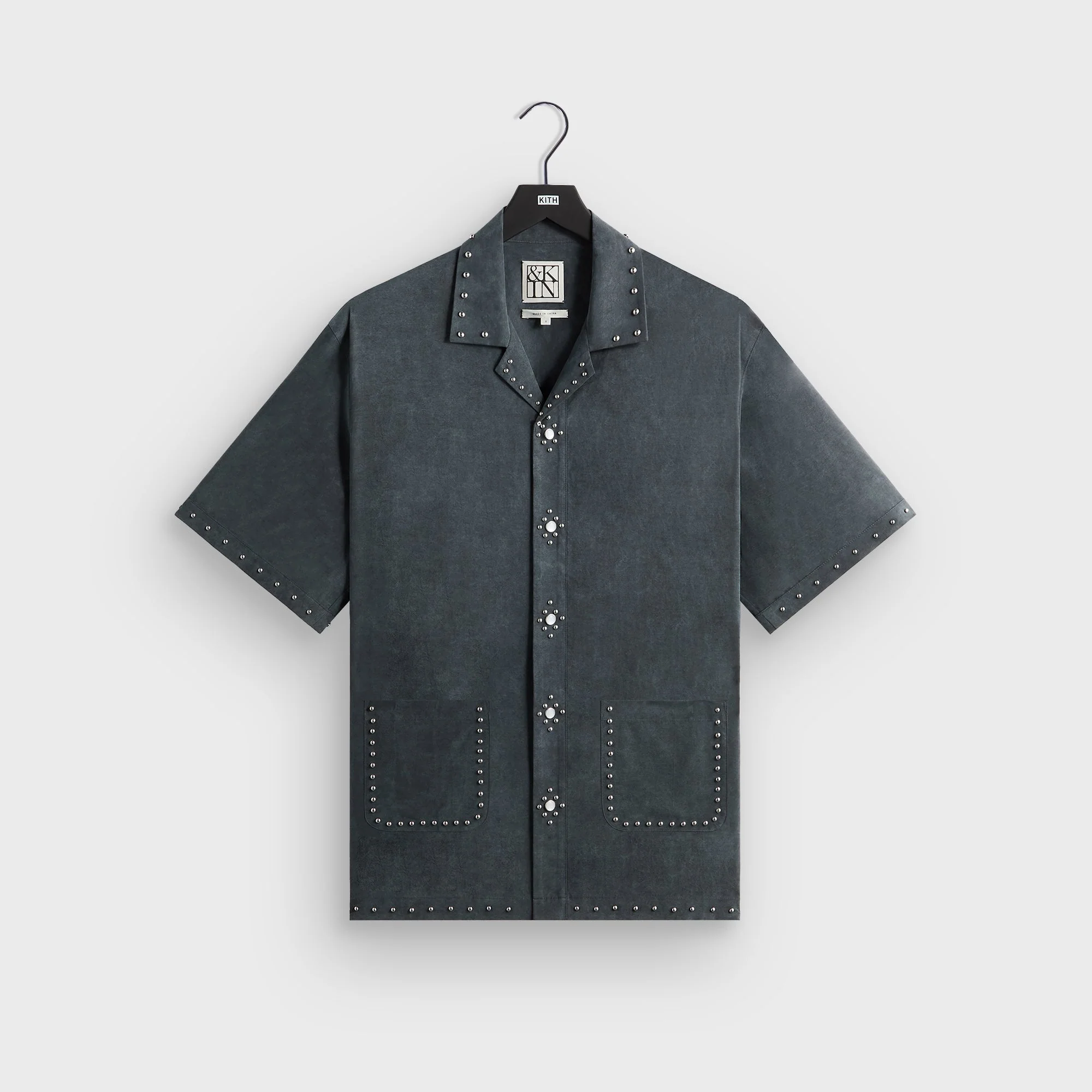 &Kin Studded Cupro Linen Sawyer Shirt - Somber - PH