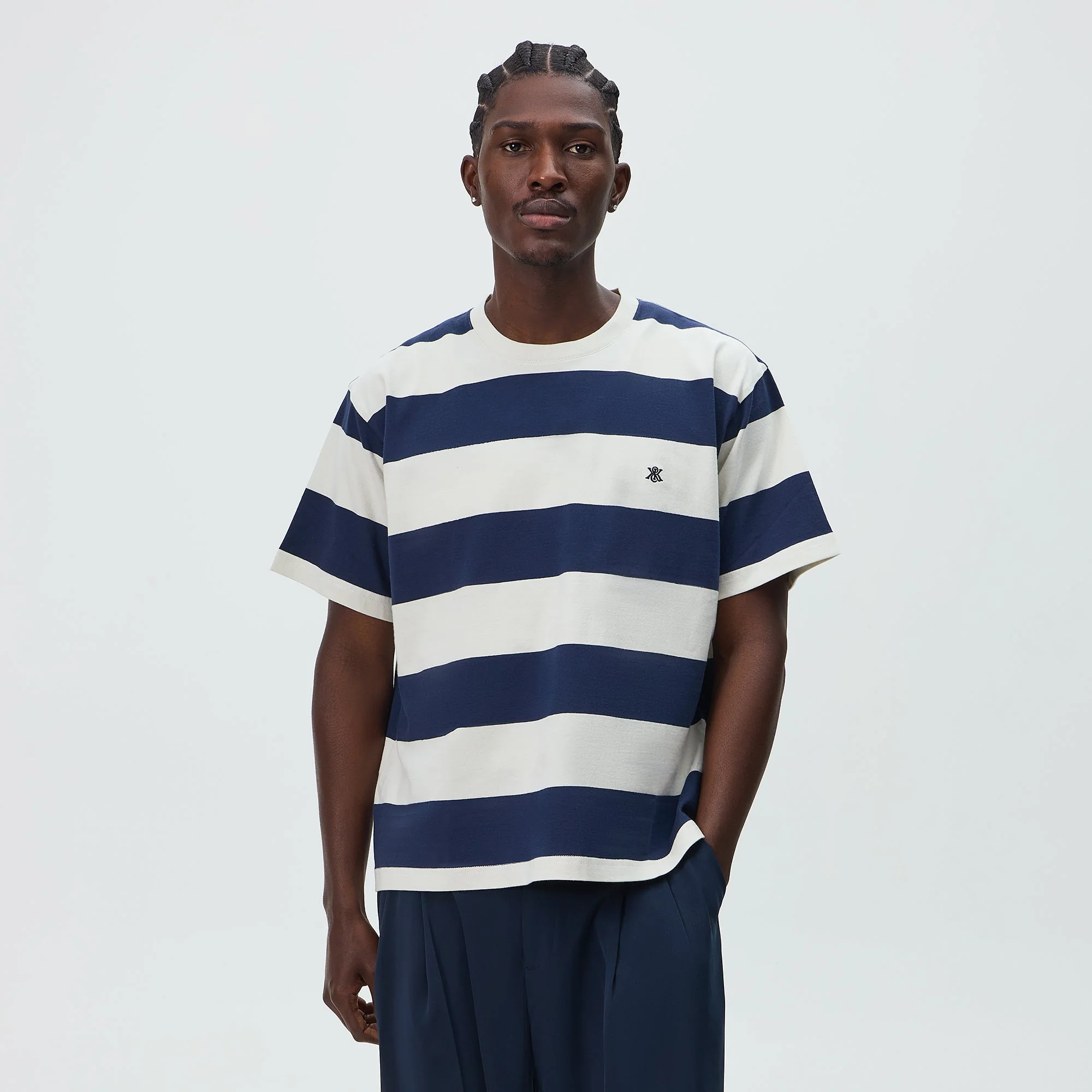 Kith Stripe Alex II Boxy Tee - Sandrift - Image 2