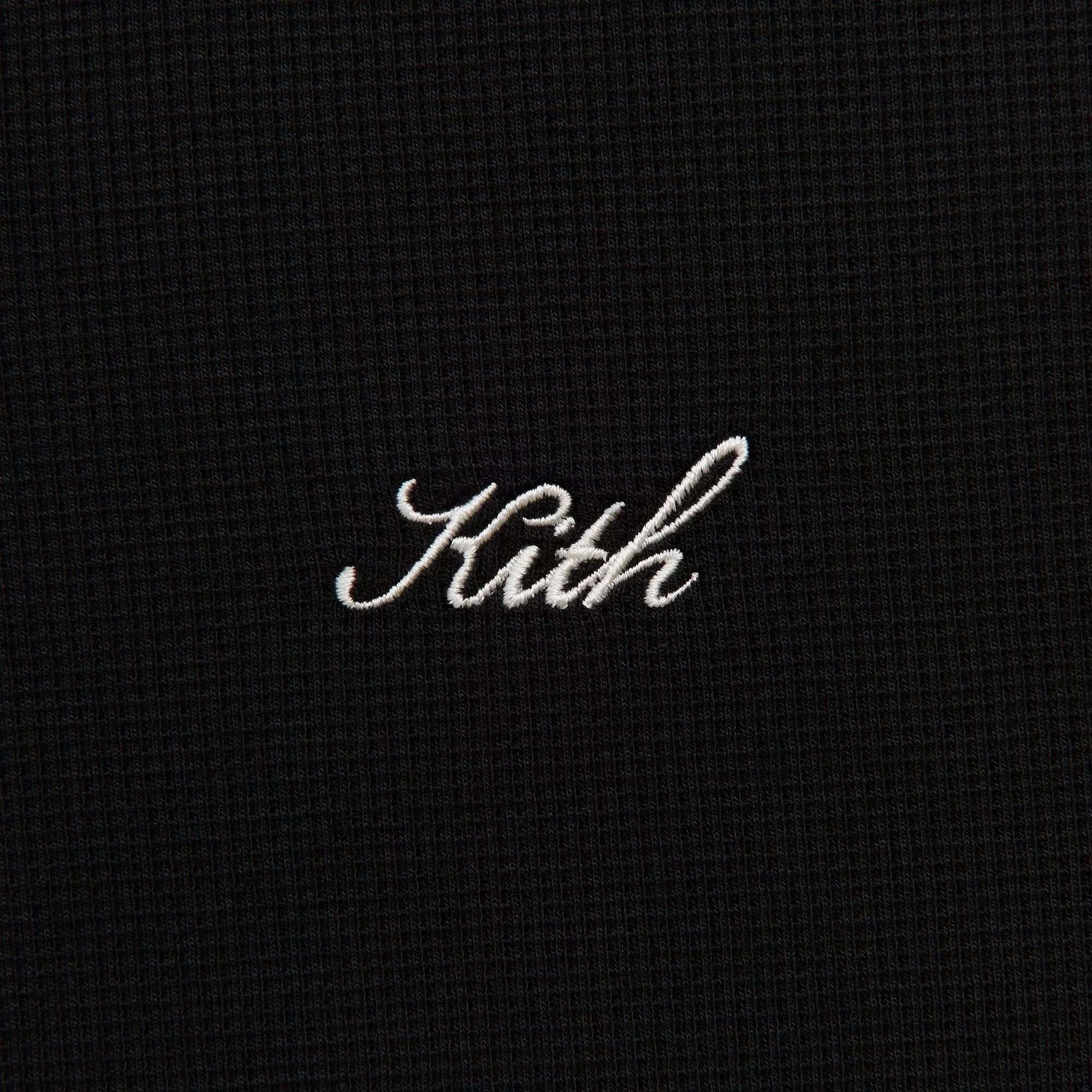 Kith Micro Waffle Tristan Henley - Black - Image 4