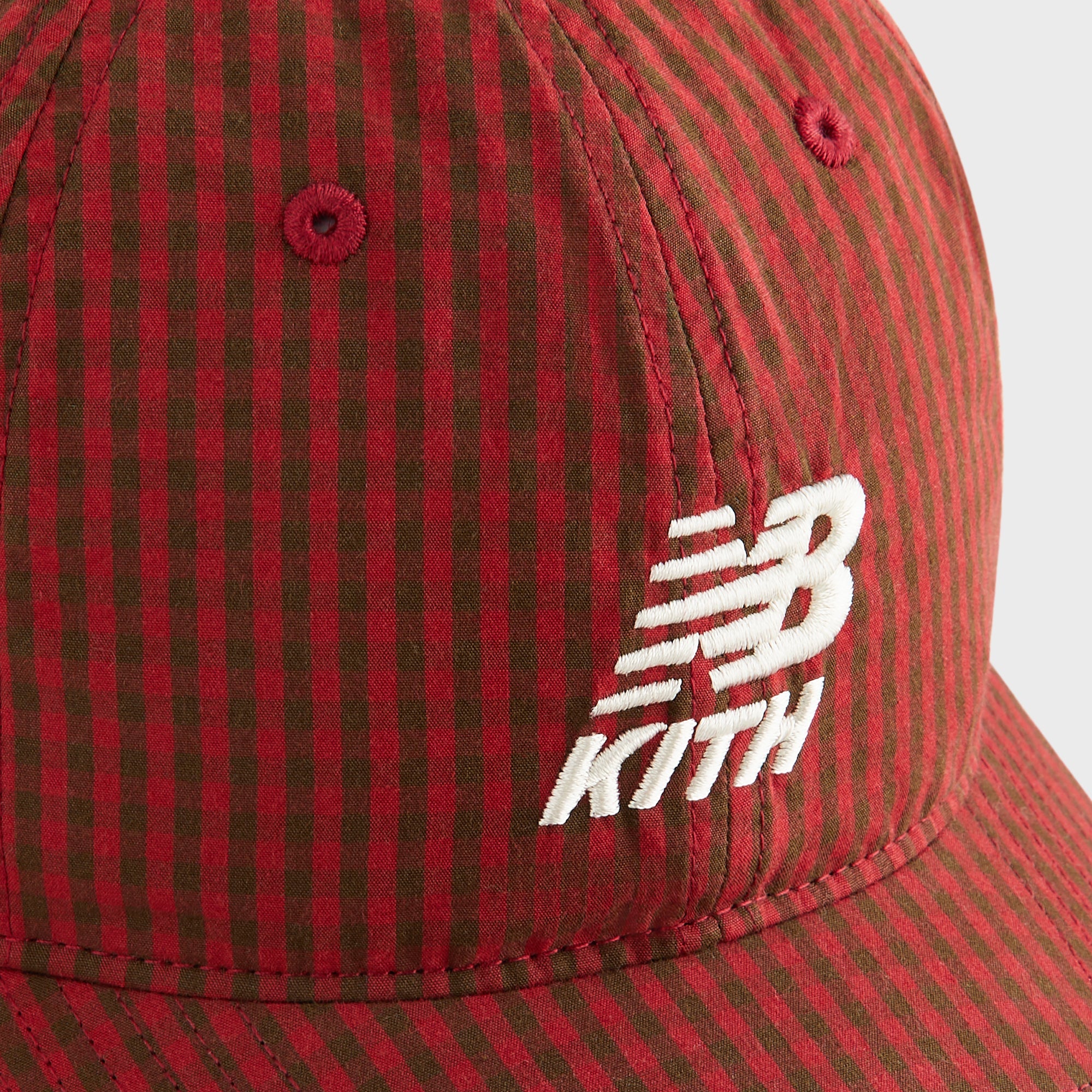 Kith & '47 for New Balance Classic Gingham Poplin Franchise LS Cap - Biking Red - Image 5