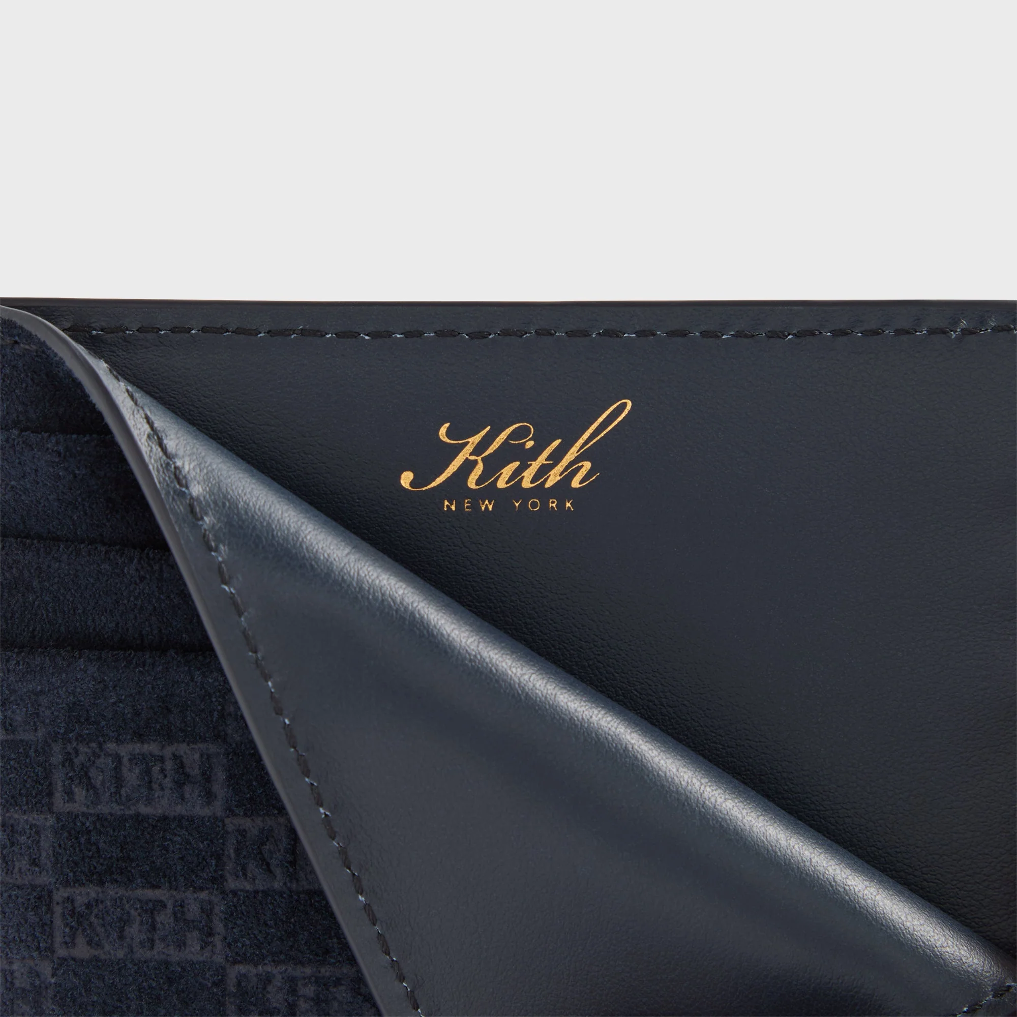 Kith Monogram Suede Card Holder - Ink - Image 3